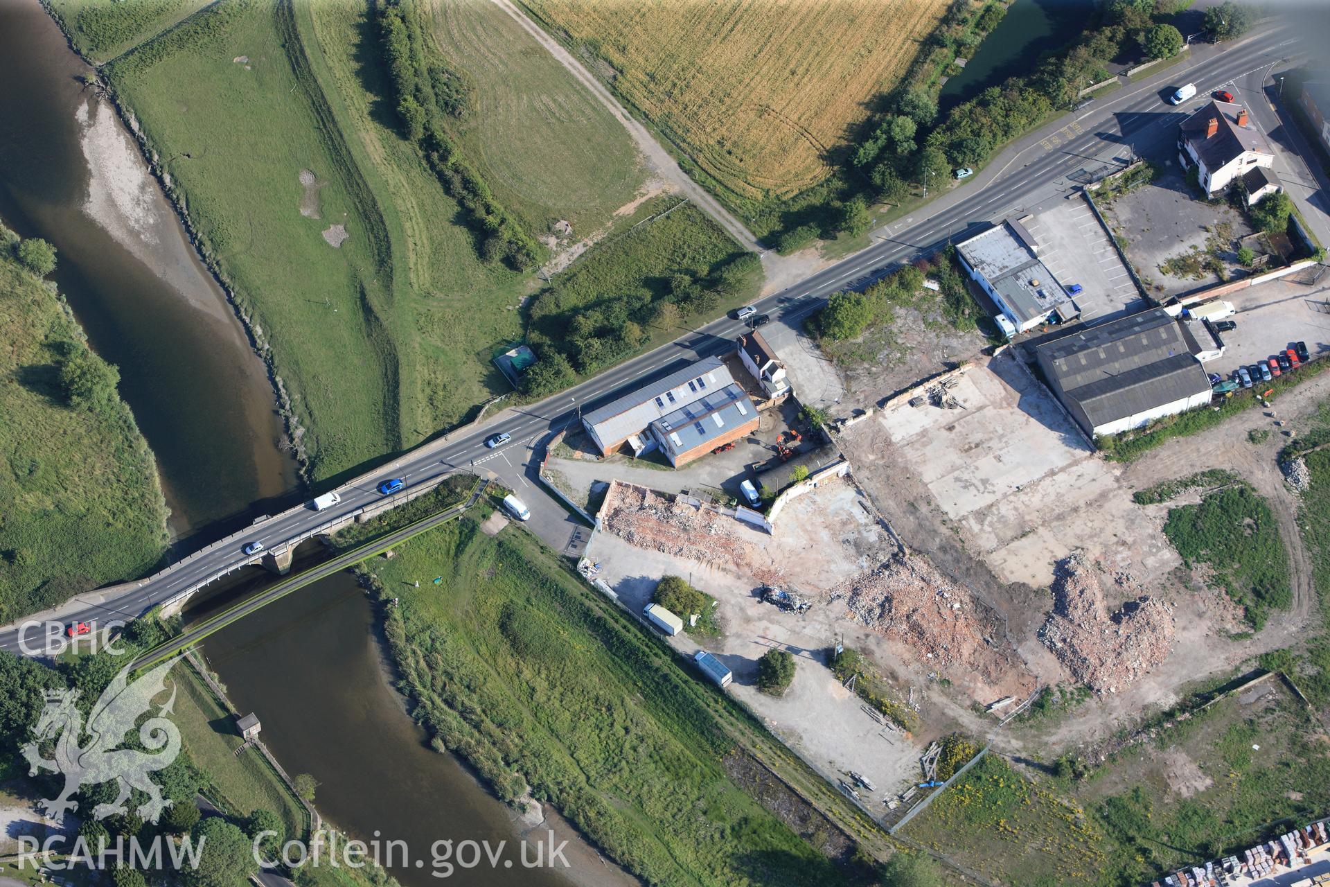 RCAHMW colour oblique photograph of Rhuddlan Bridge. Taken by Toby Driver and Oliver Davies on 27/07/2011.