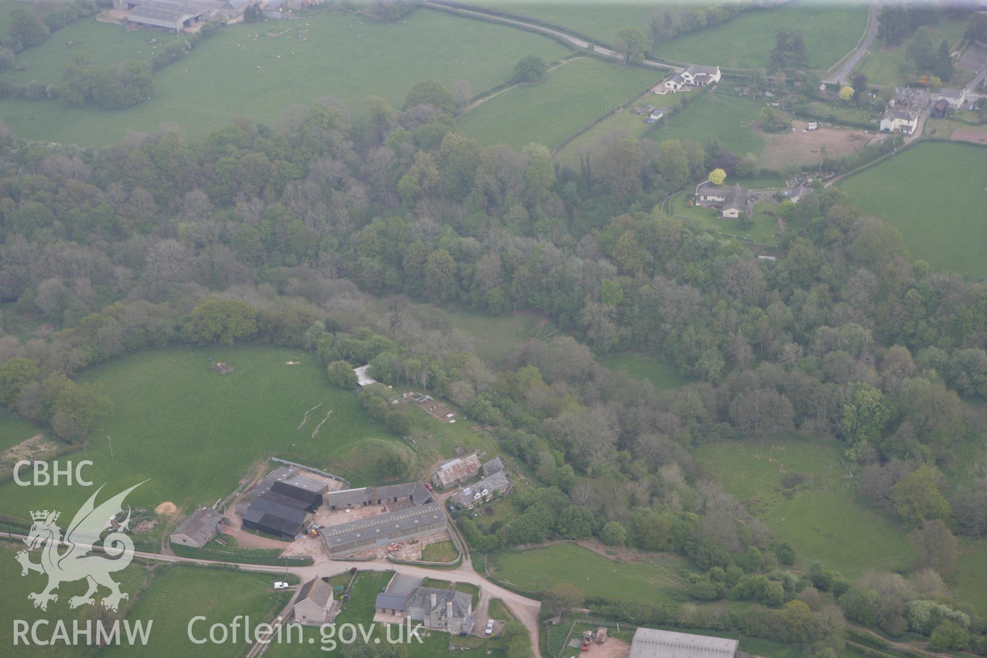 RCAHMW colour oblique photograph of Tredustan motte. Taken by Toby Driver on 26/04/2011.