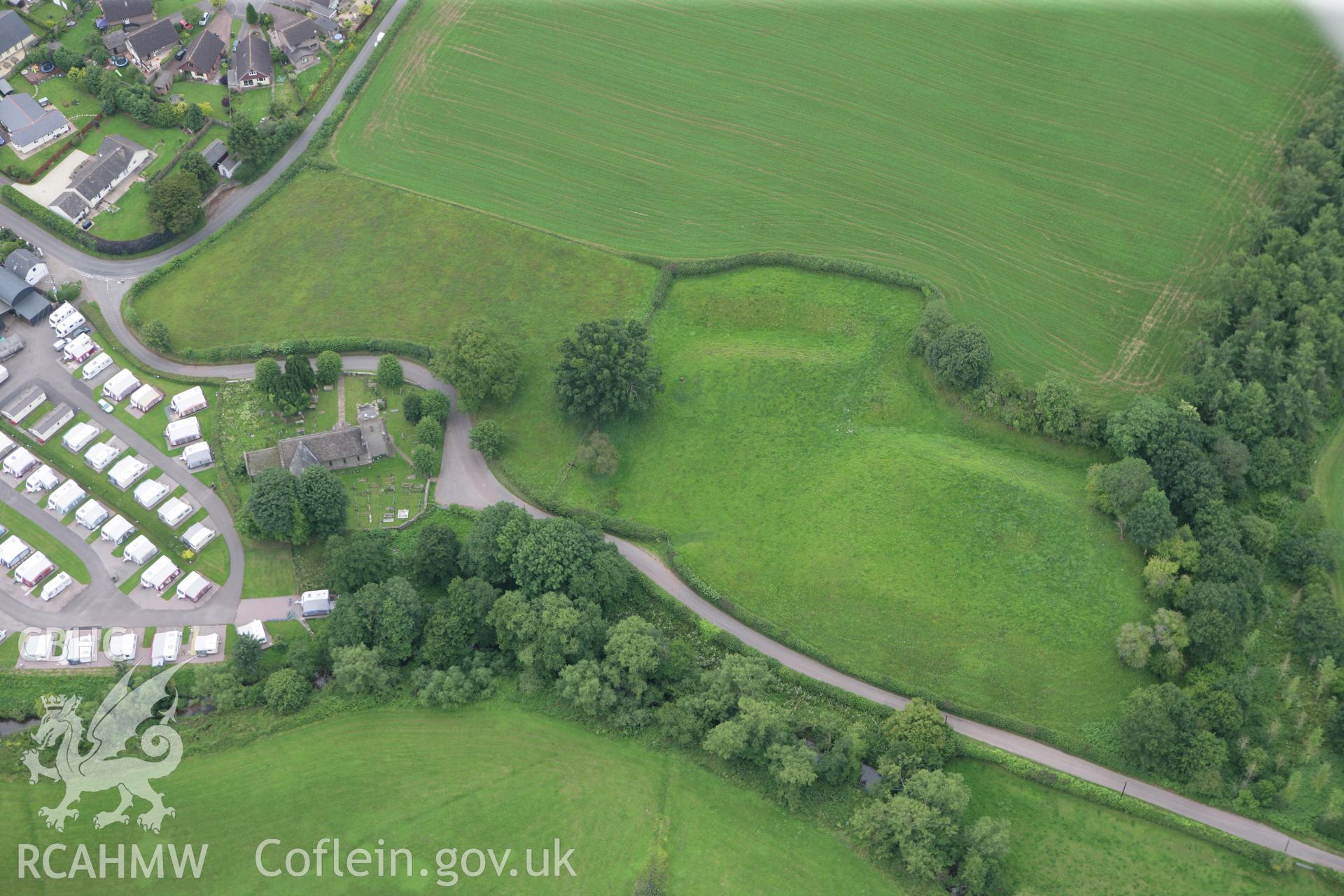 RCAHMW colour oblique photograph of Dingestow Castle. Taken by Toby Driver on 20/07/2011.