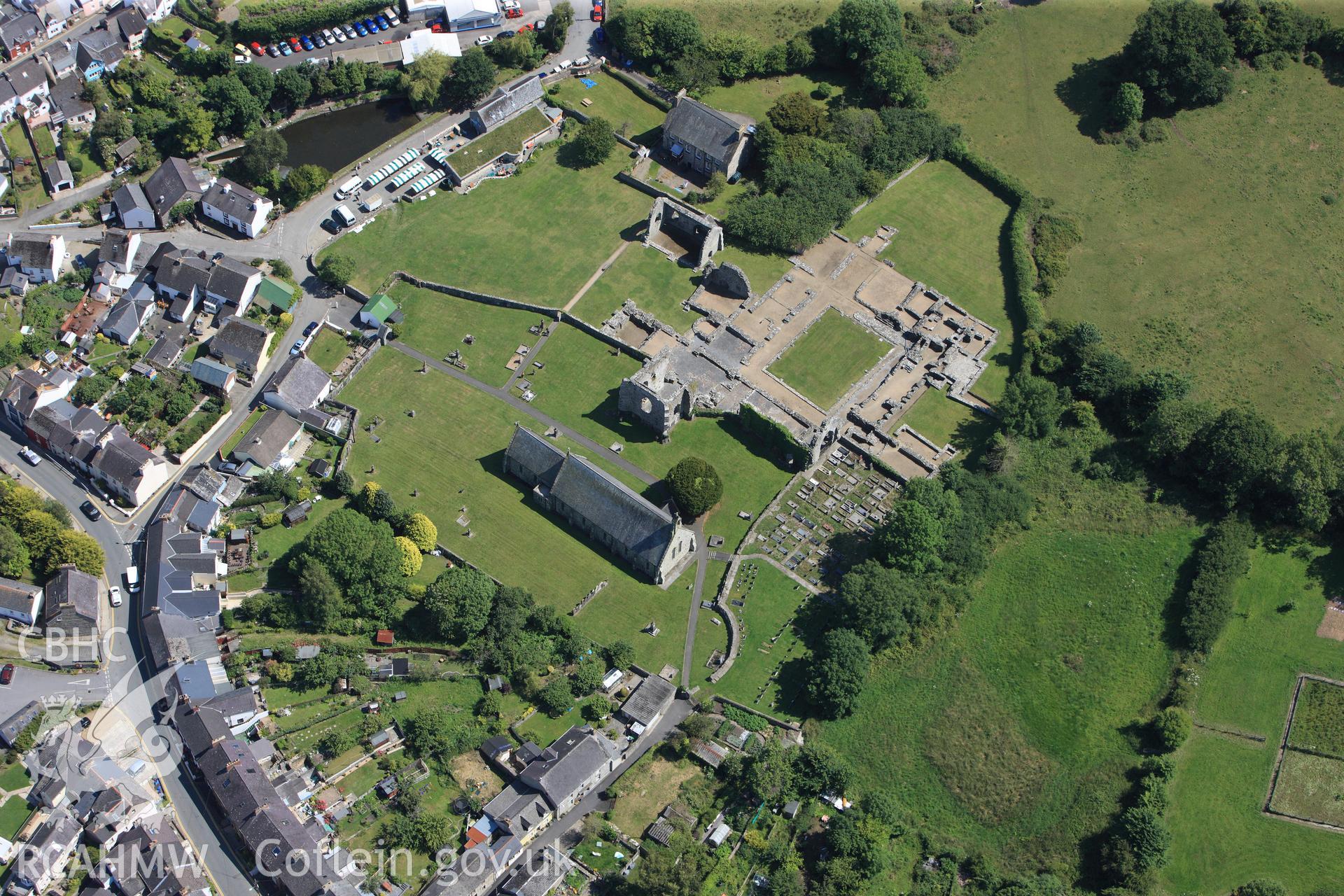 RCAHMW colour oblique photograph of St Dogmaels Abbey. Taken by Toby Driver and Oliver Davies on 28/06/2011.