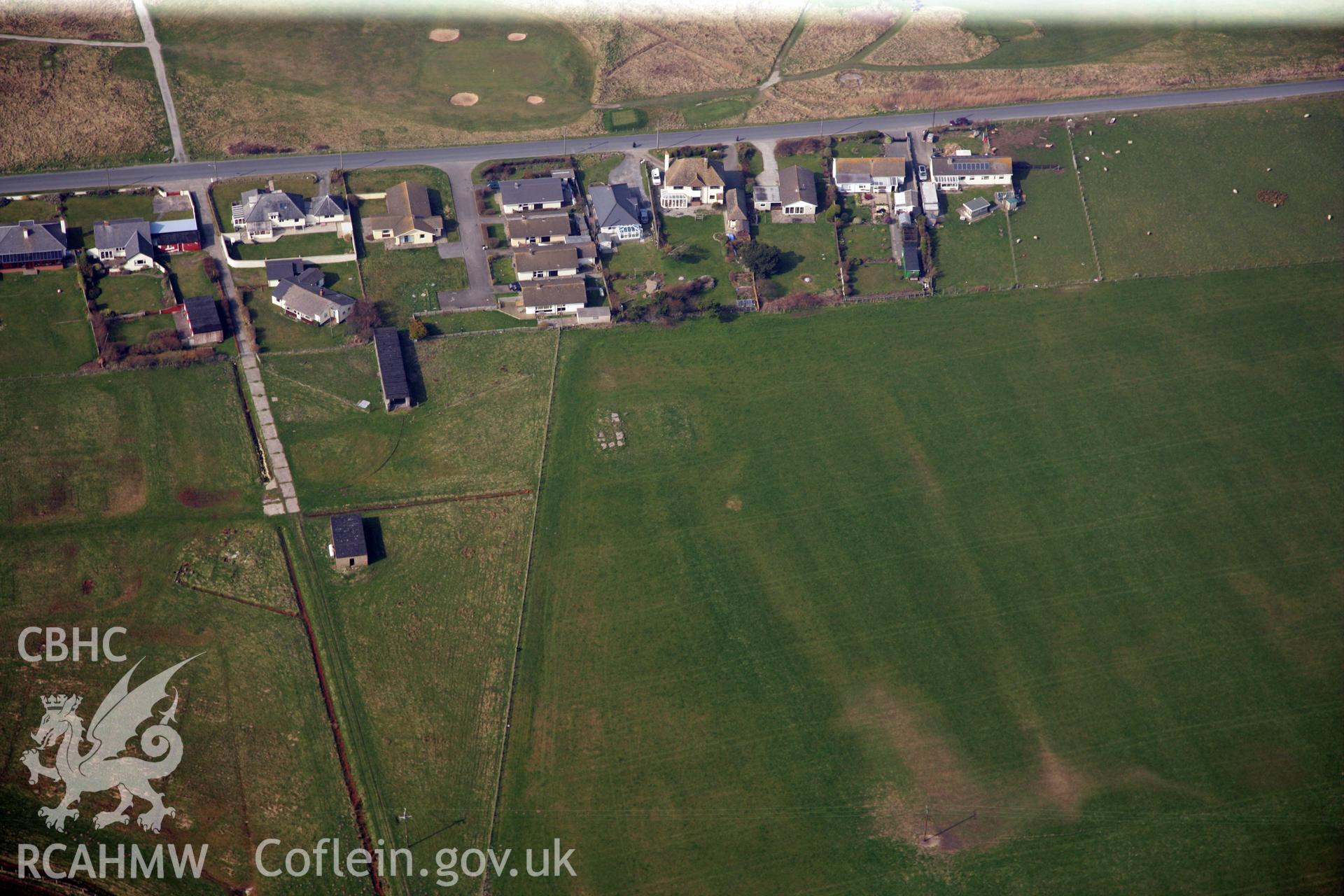 RCAHMW colour oblique photograph of Ministry of Supply Experimental Establishment Anti-aircraft, Ynyslas. Taken by Toby Driver on 25/03/2011.