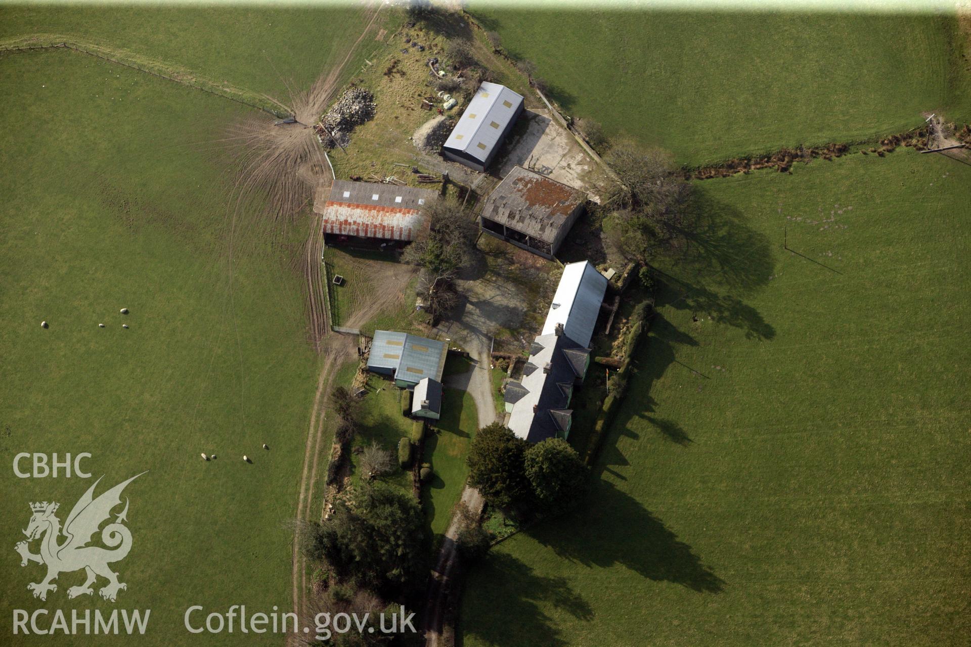 RCAHMW colour oblique photograph of Cefn Caer Roman Fort. Taken by Toby Driver on 25/03/2011.