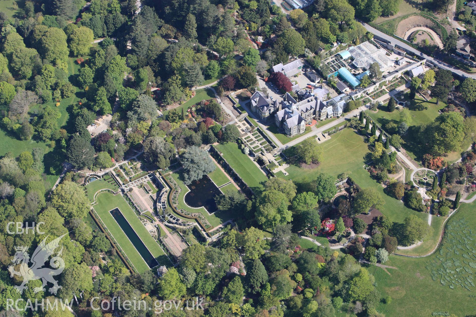 RCAHMW colour oblique photograph of Bodnant Gardens. Taken by Toby Driver on 03/05/2011.
