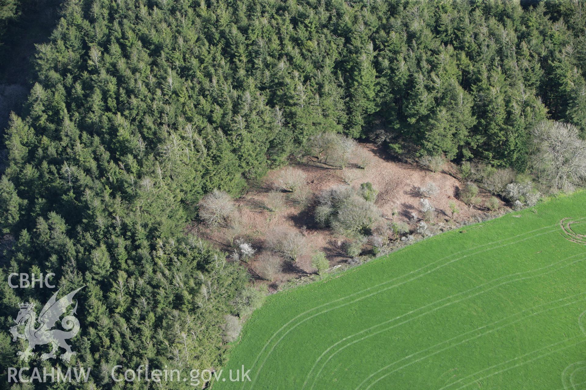 RCAHMW colour oblique photograph of Castell Forlan. Taken by Toby Driver on 08/04/2011.