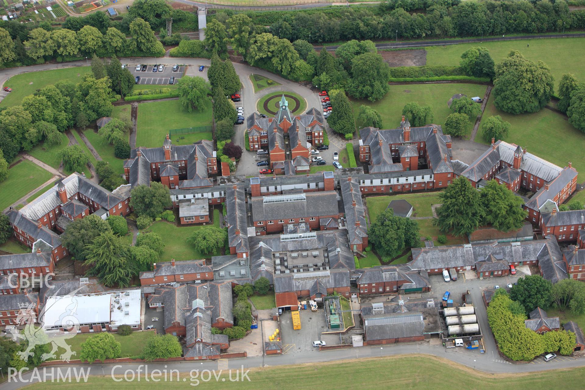 RCAHMW colour oblique photograph of St Cadoc's hospital, Caerleon. Taken by Toby Driver on 13/06/2011.
