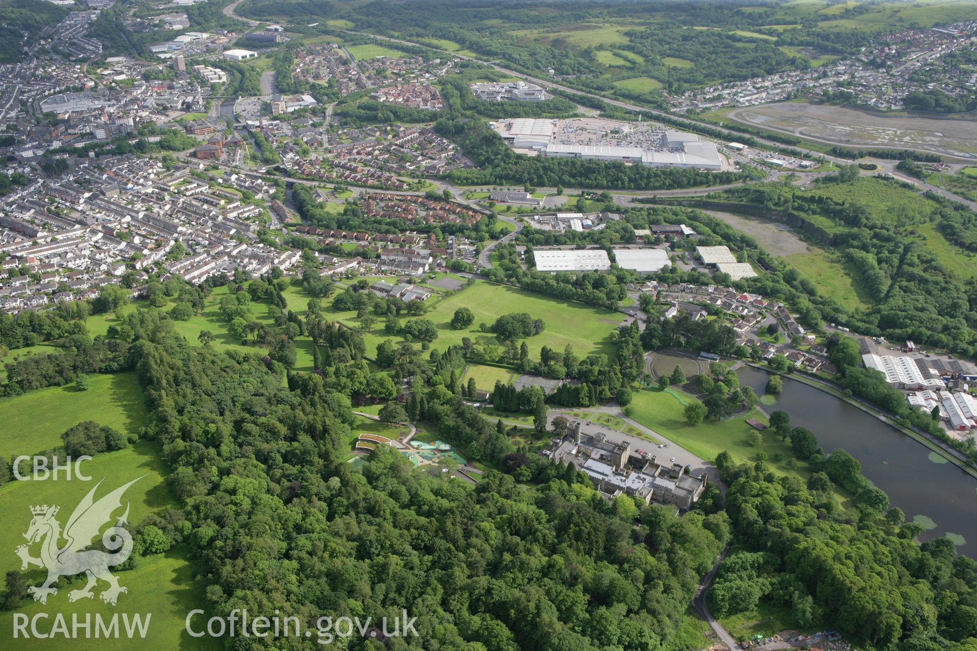 RCAHMW colour oblique photograph of Cyfarthfa Castle, Merthyr Tydfil. Taken by Toby Driver on 13/06/2011.