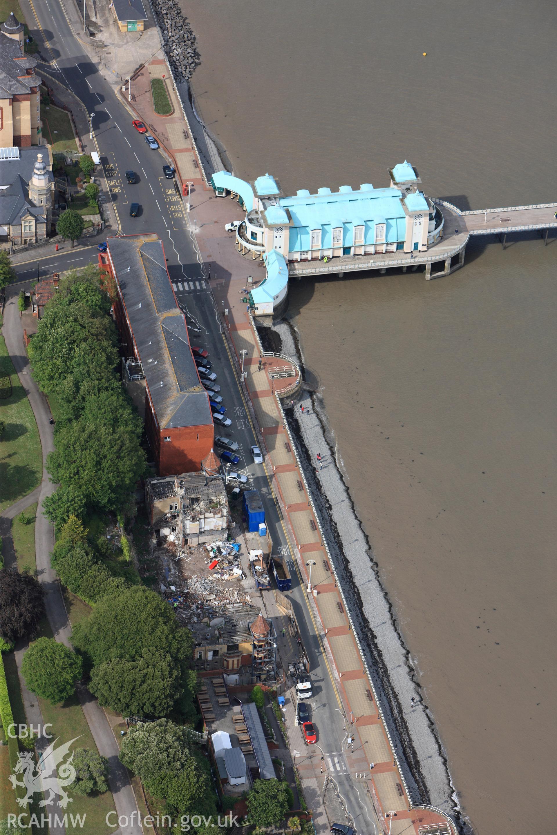 RCAHMW colour oblique photograph of Penarth Pier. Taken by Toby Driver on 13/06/2011.