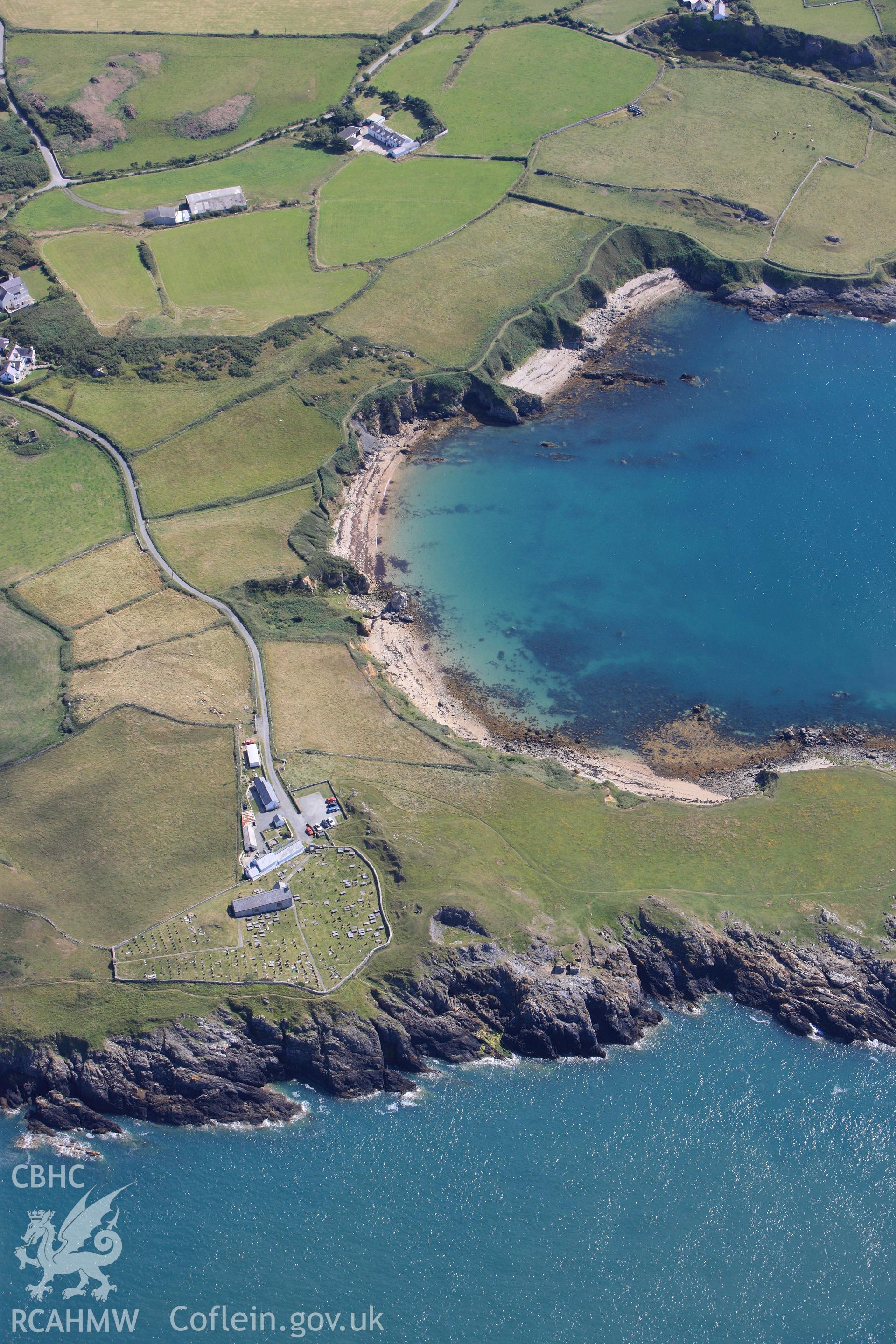 RCAHMW colour oblique photograph of St Padrigs Church. Taken by Toby Driver on 20/07/2011.