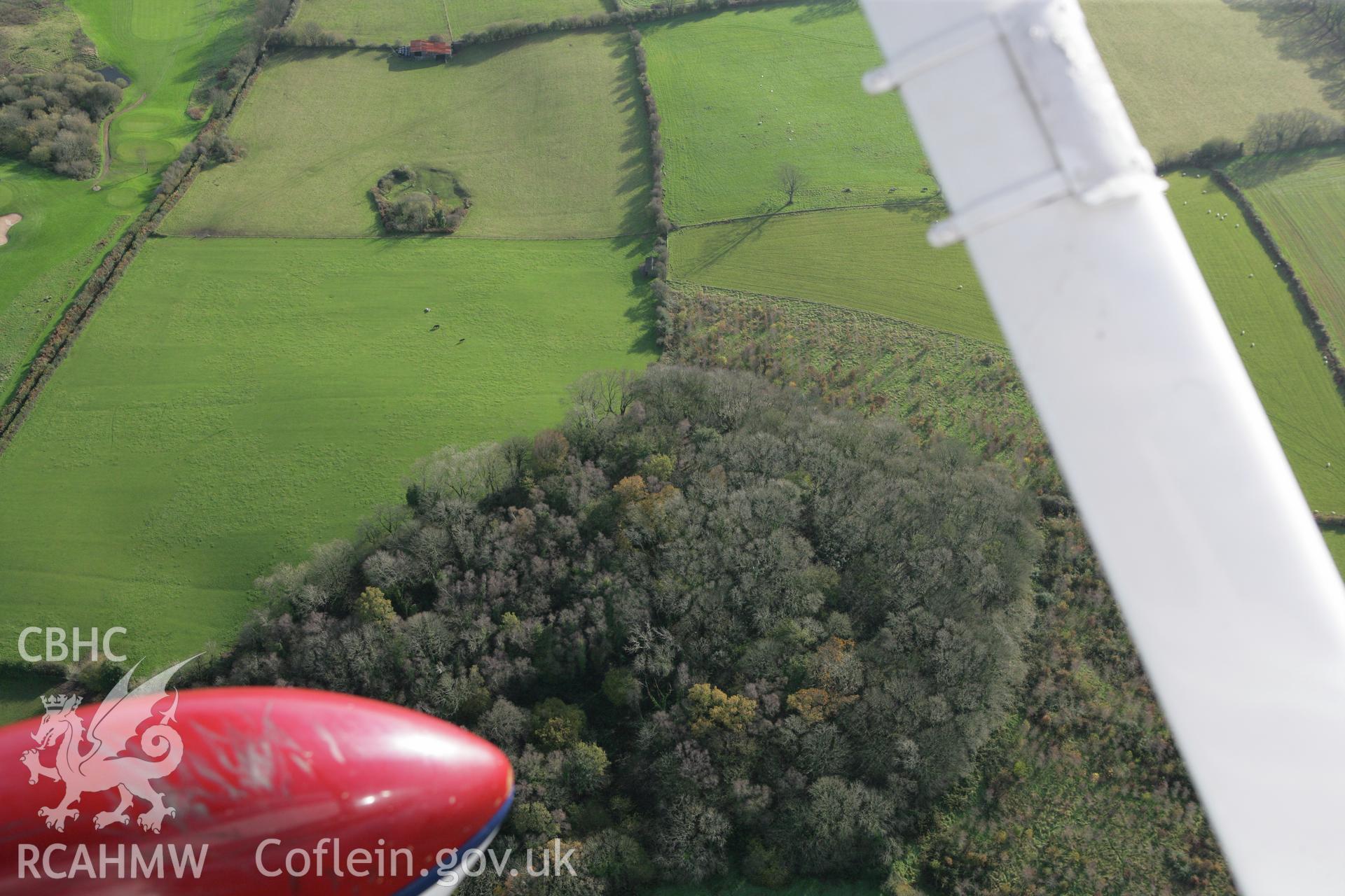 RCAHMW colour oblique photograph of Bonvilston Gaer. Taken by Toby Driver on 17/11/2011.