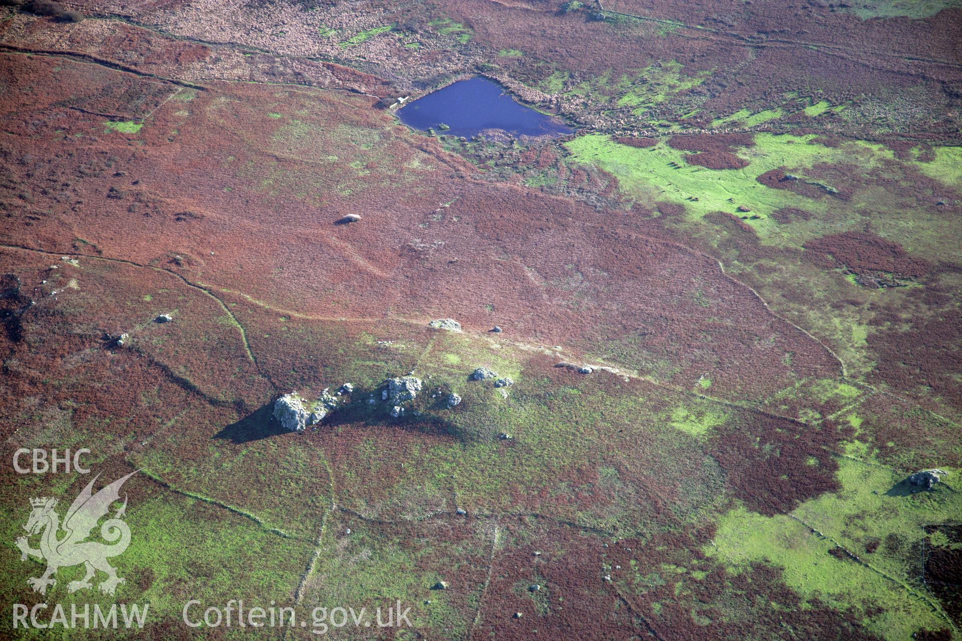 RCAHMW colour oblique photograph of settlements and field systems, Skomer Island. Taken by O. Davies & T. Driver on 22/11/2013.