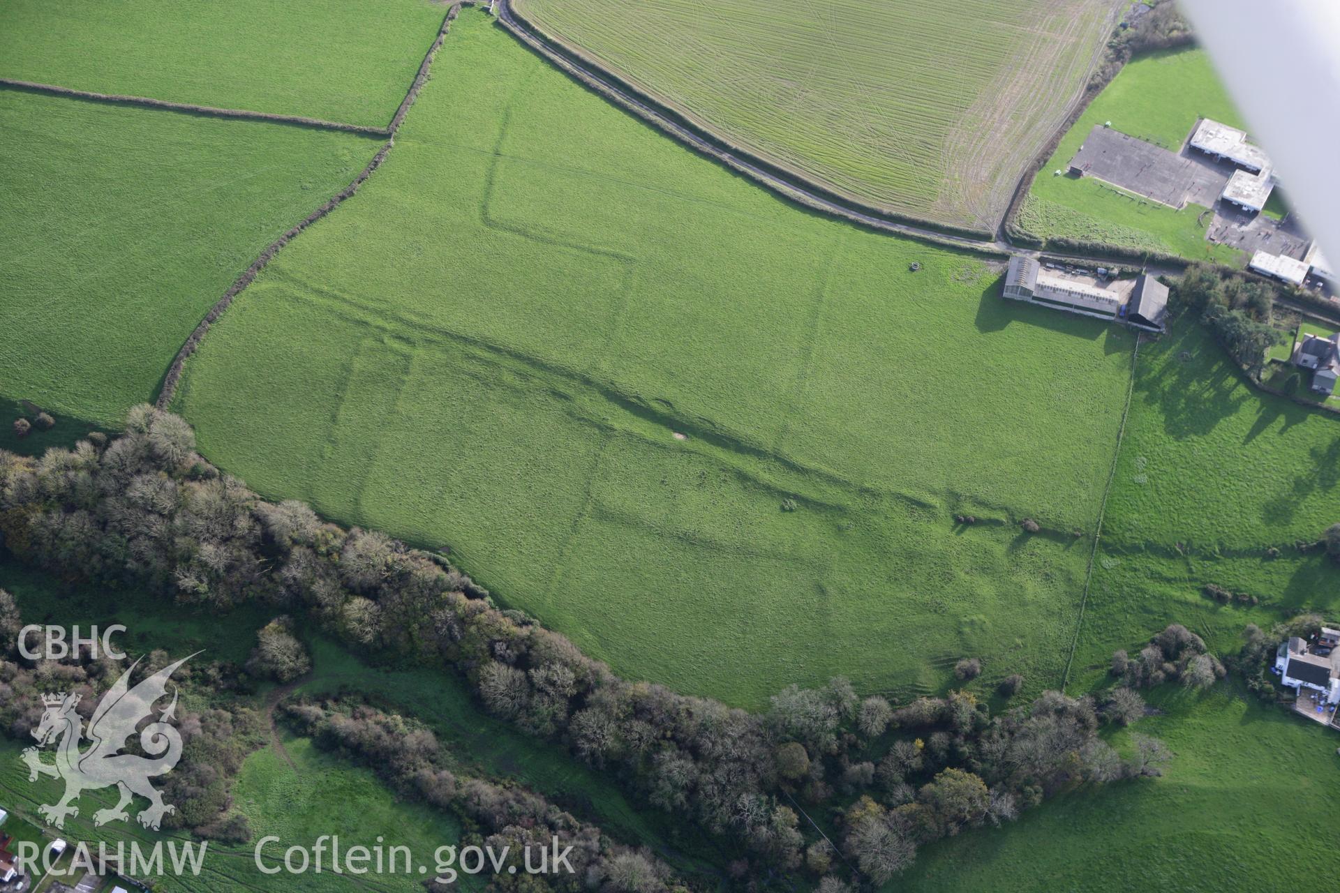 RCAHMW colour oblique photograph of St Athan, village earthworks. Taken by Toby Driver on 17/11/2011.