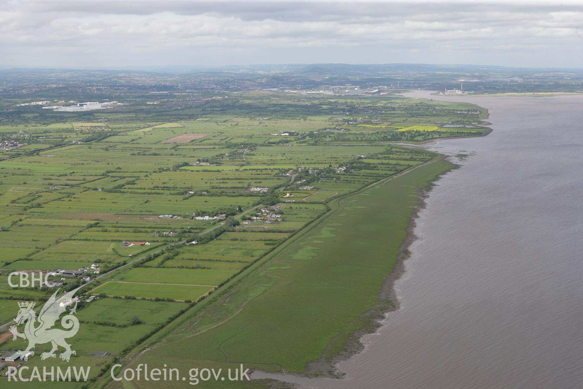 RCAHMW colour oblique photograph of Wentlooge Levels. Taken by Toby Driver on 13/06/2011.