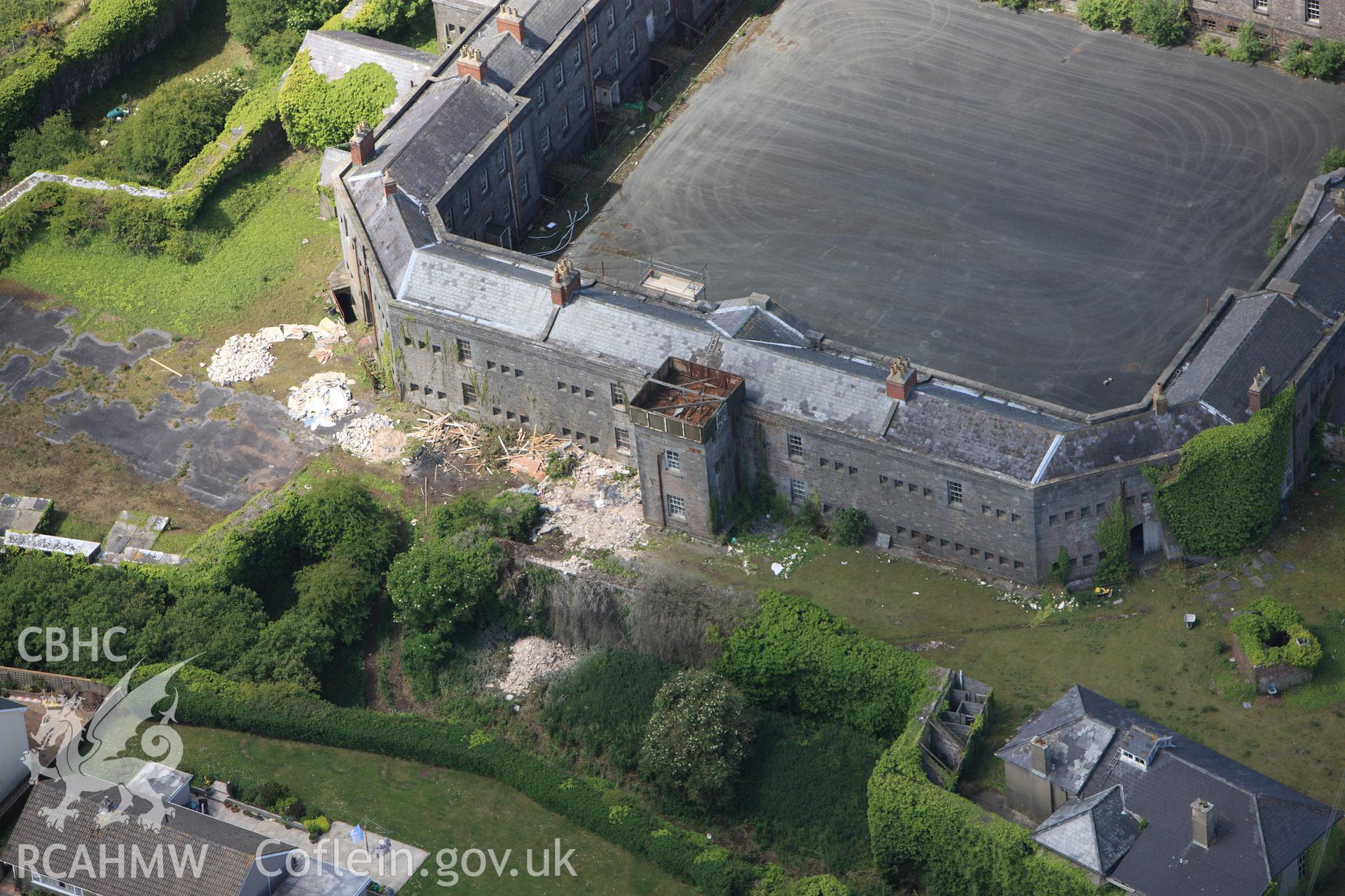 RCAHMW colour oblique photograph of Former defensible barracks, Pembroke Dock. Taken by Toby Driver on 24/05/2011.