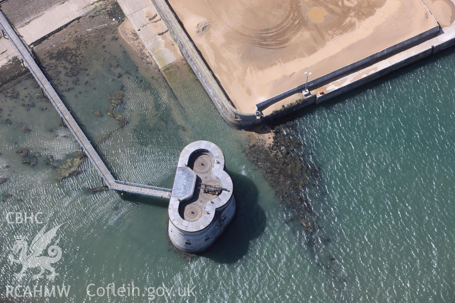 RCAHMW colour oblique photograph of East Martello Tower. Taken by Toby Driver on 24/05/2011.