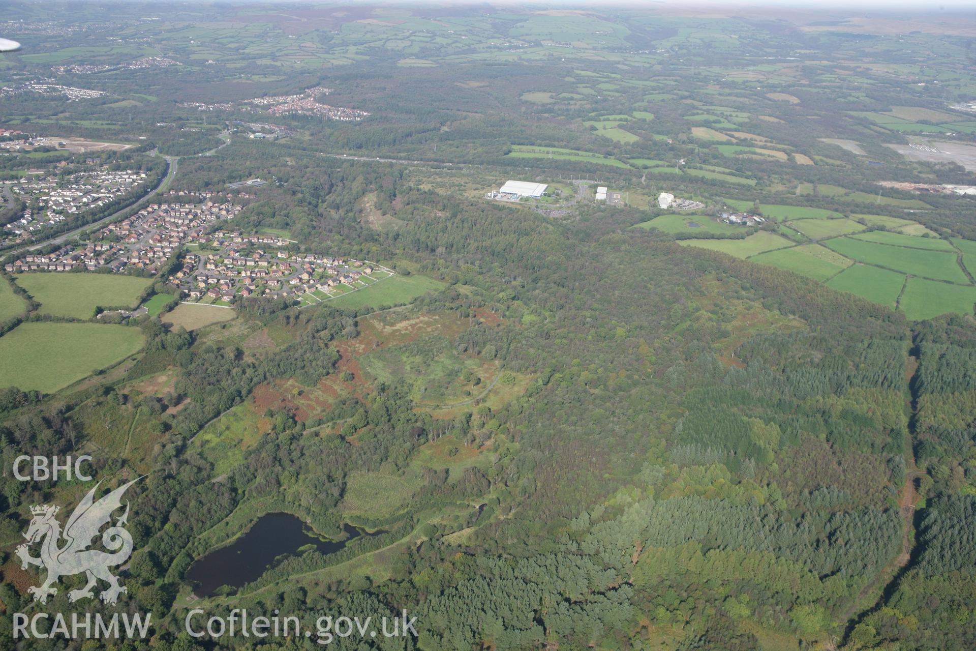 RCAHMW colour oblique photograph of The Equatorial Observatory, Penllergaer, from the south-east. Taken by Toby Driver and Oliver Davies on 28/09/2011.