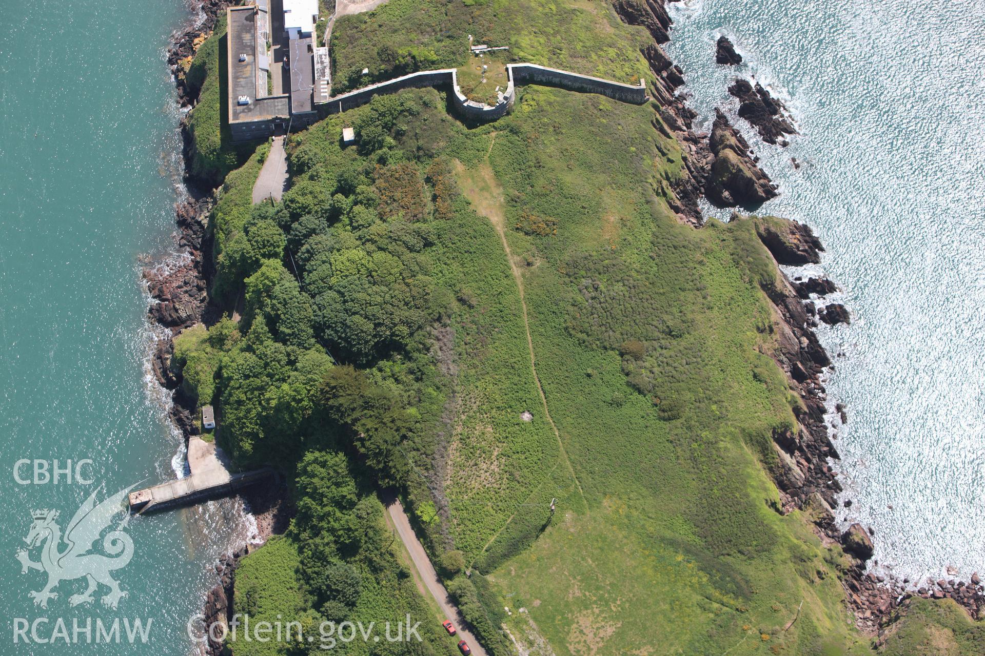 RCAHMW colour oblique photograph of Dale Point Fort. Taken by Toby Driver on 24/05/2011.