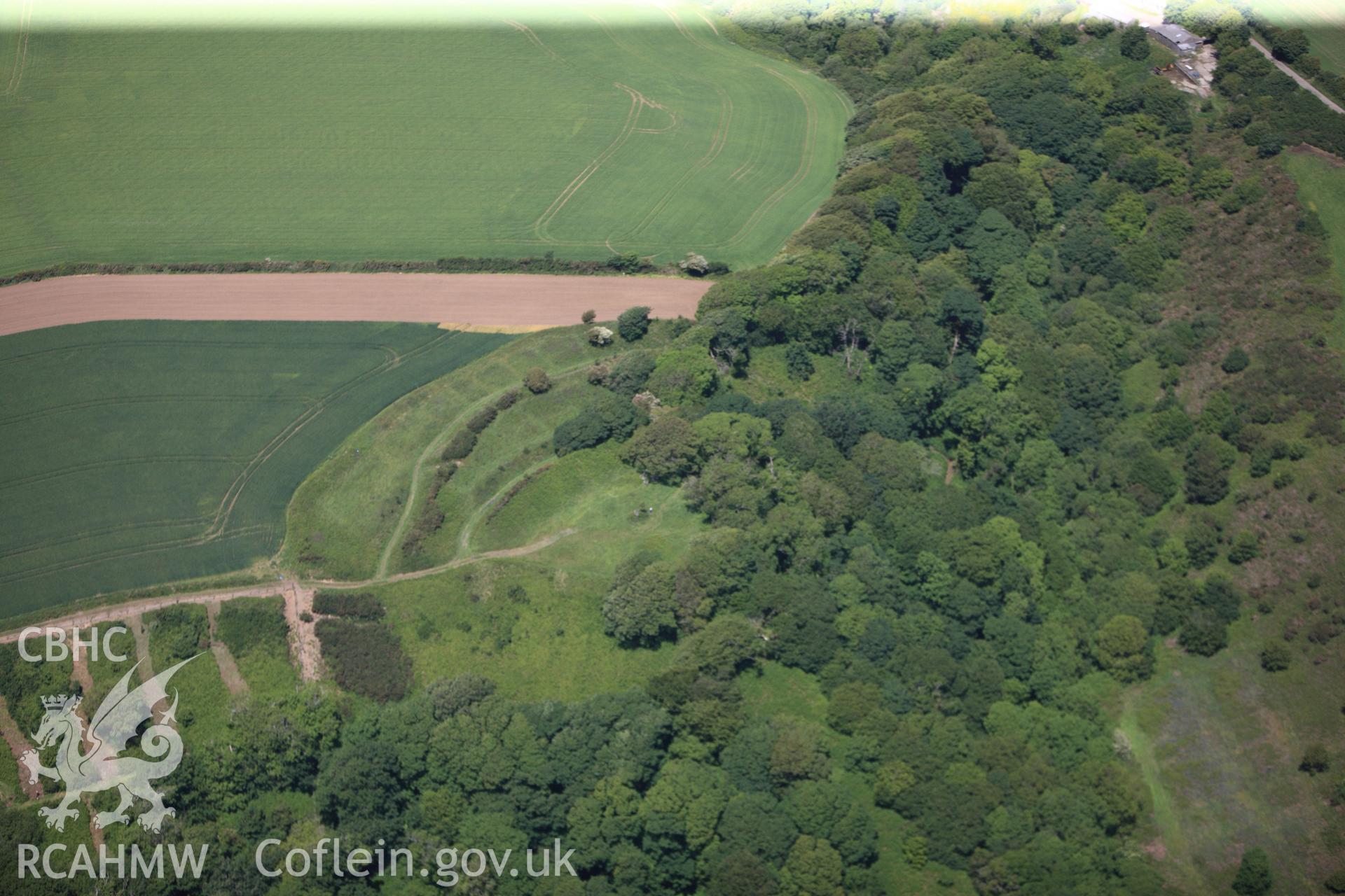 RCAHMW colour oblique photograph of Brawdy Castle. Taken by Toby Driver on 24/05/2011.