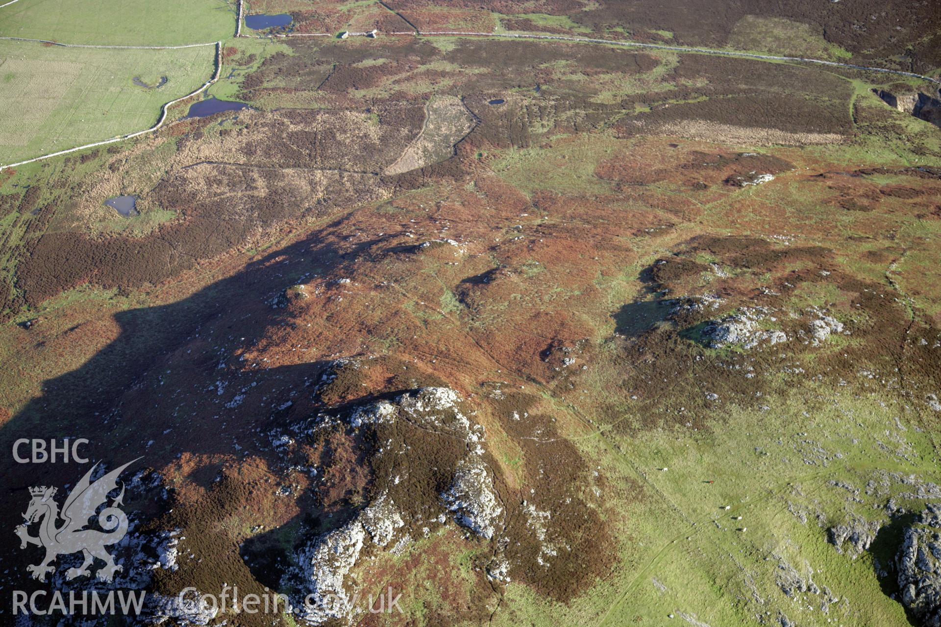 RCAHMW colour oblique photograph of relict field enclosure features, Ramsey Island. Taken by O. Davies & T. Driver on 22/11/2013.