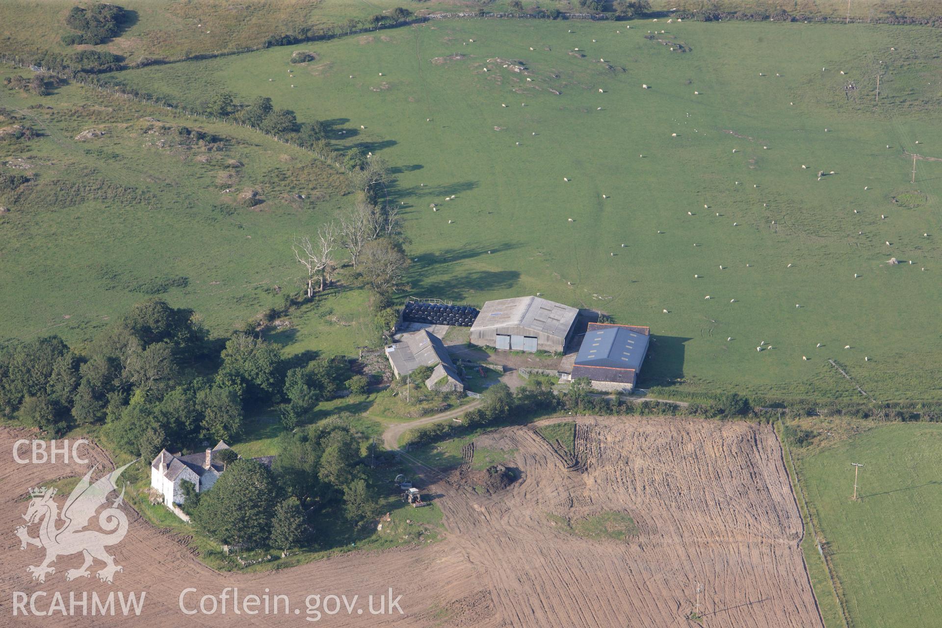 RCAHMW colour oblique photograph of Hafoty Old Farm House. Taken by Toby Driver and Oliver Davies on 27/07/2011.