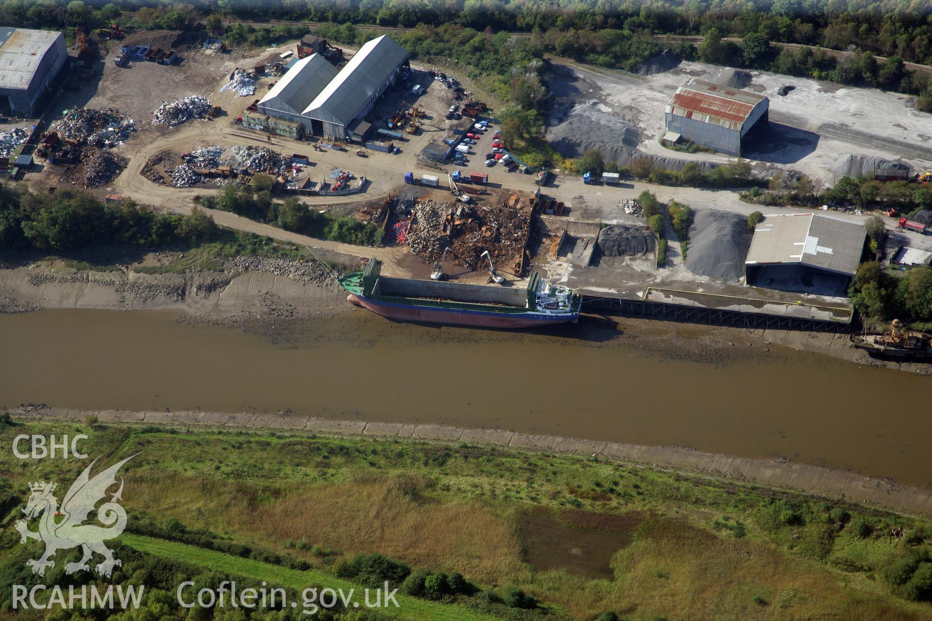 RCAHMW colour oblique photograph of River Neath (between Coedffranc and Briton Ferry). Taken by Toby Driver and Oliver Davies on 28/09/2011.