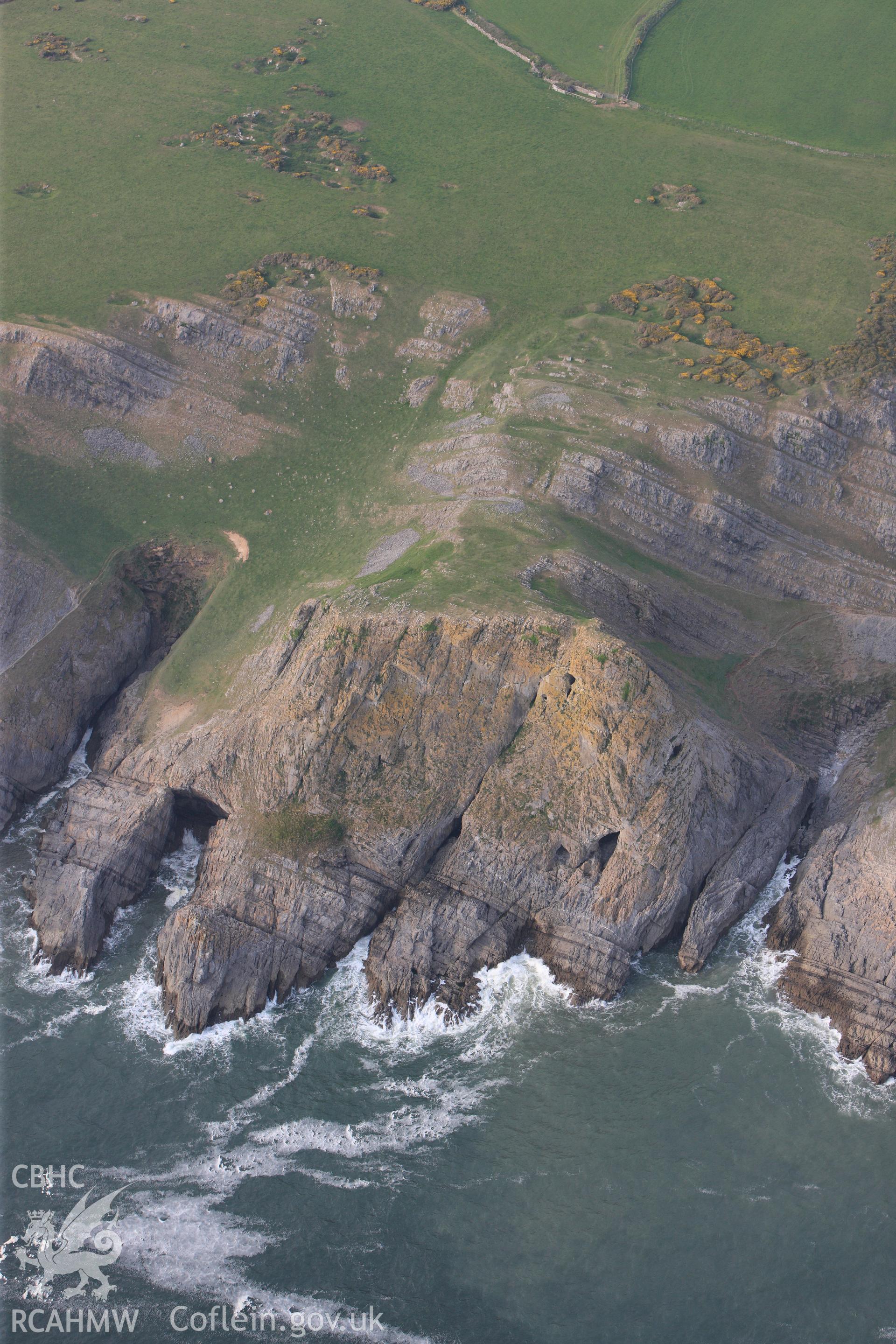 RCAHMW colour oblique photograph of Goat's Hole Cave, Paviland. Taken by Toby Driver and Oliver Davies on 04/05/2011.