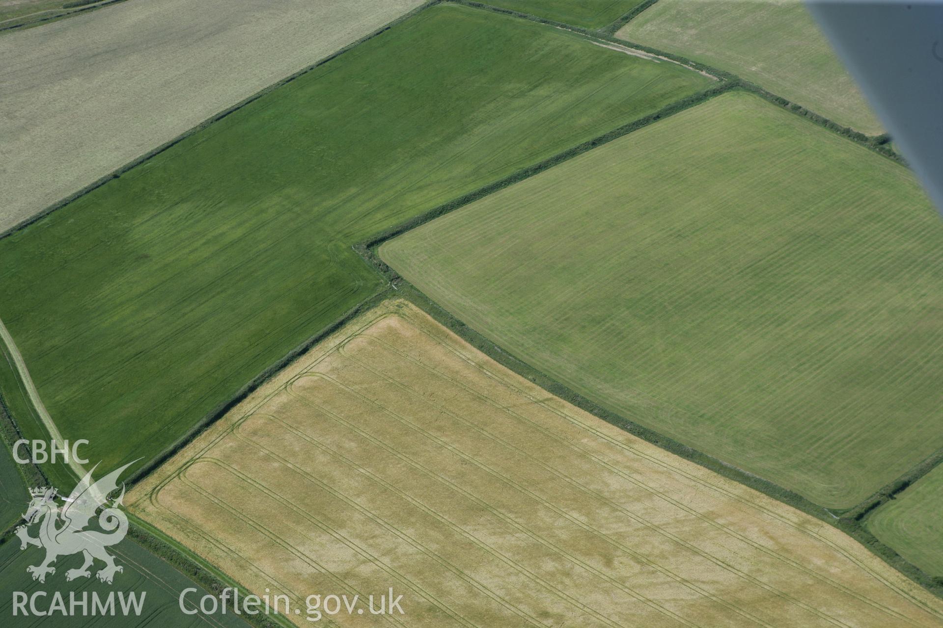 RCAHMW colour oblique photograph of Enclosure, Towyn Warren. Taken by Toby Driver and Oliver Davies on 28/06/2011.