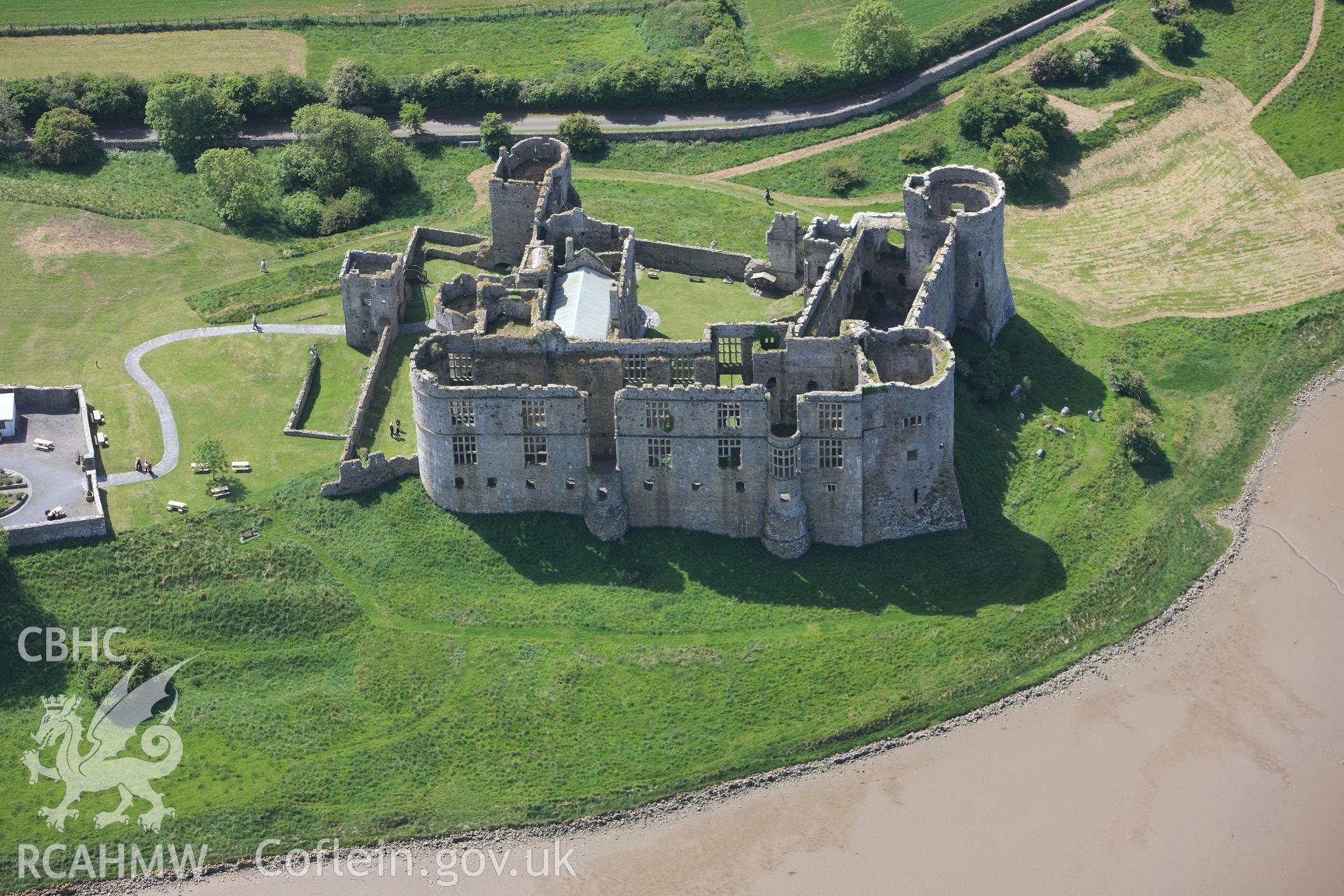 RCAHMW colour oblique photograph of Carew Castle. Taken by Toby Driver on 24/05/2011.