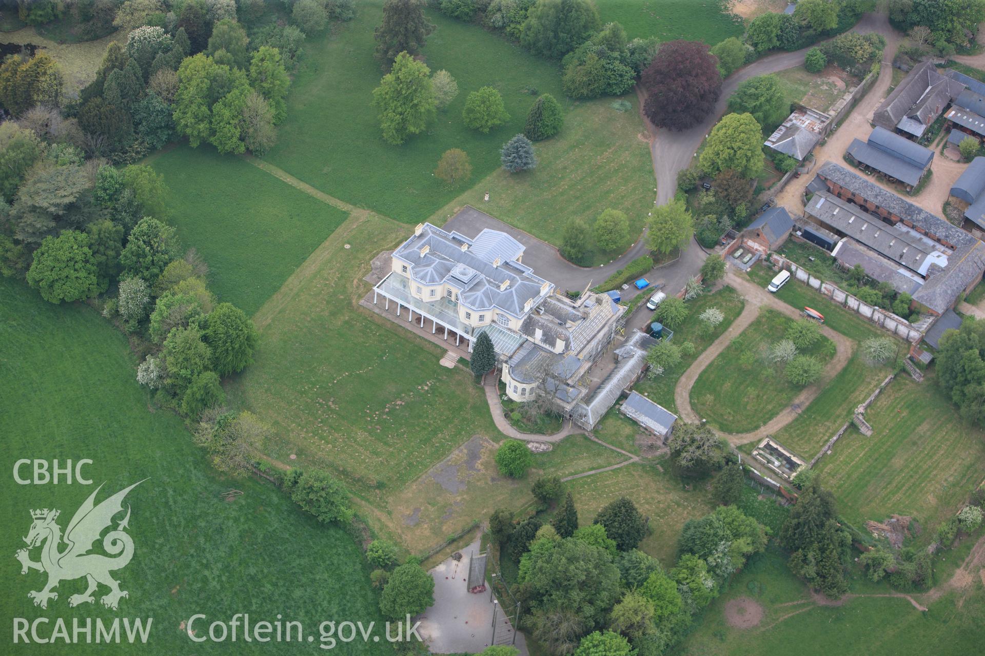 RCAHMW colour oblique photograph of Hilston House, Hilston Park. Taken by Toby Driver on 26/04/2011.