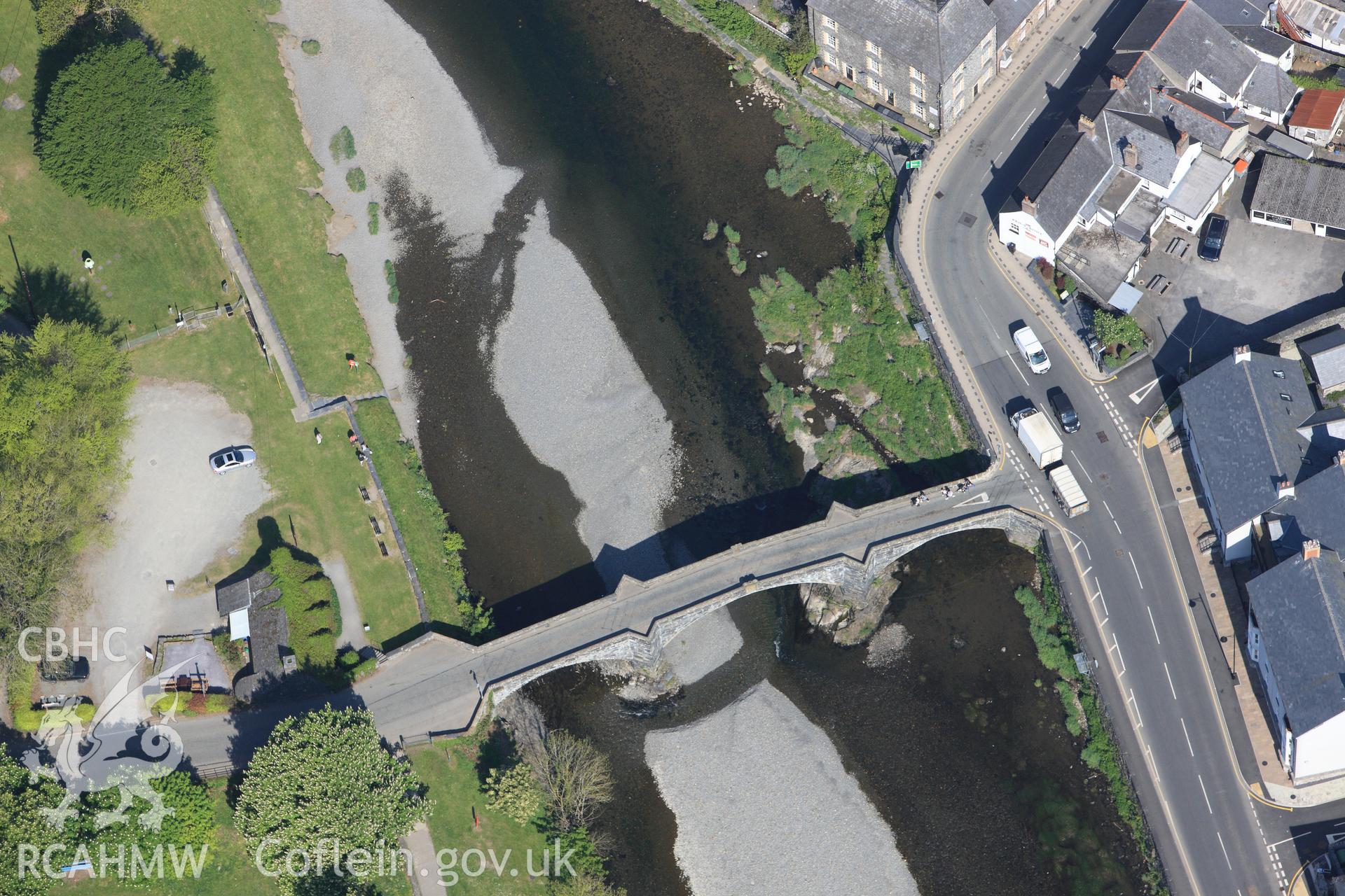 RCAHMW colour oblique photograph of Llanrwst Bridge. Taken by Toby Driver on 03/05/2011.