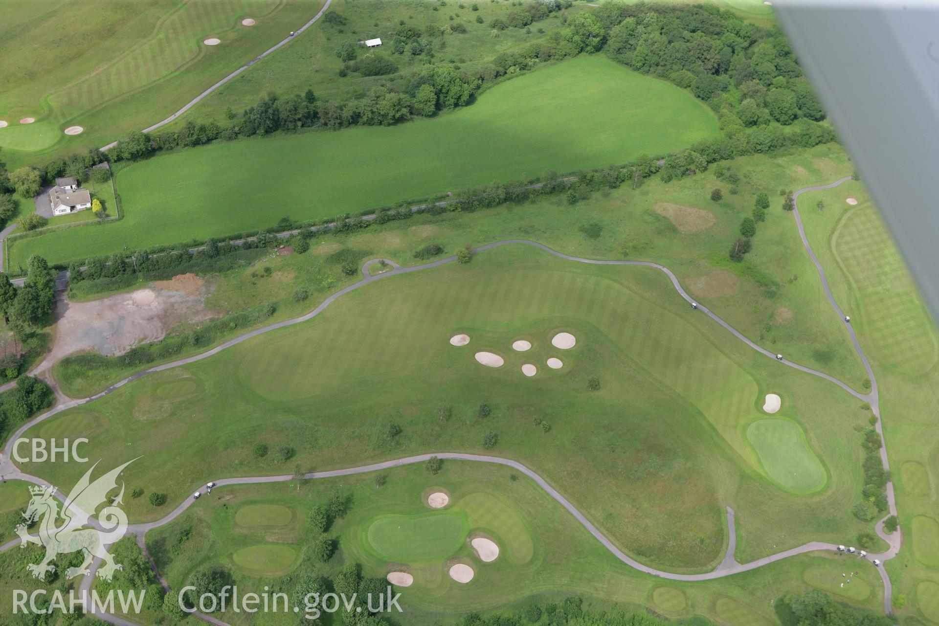 RCAHMW colour oblique photograph of Great Bulmore Roman settlement. Taken by Toby Driver on 13/06/2011.