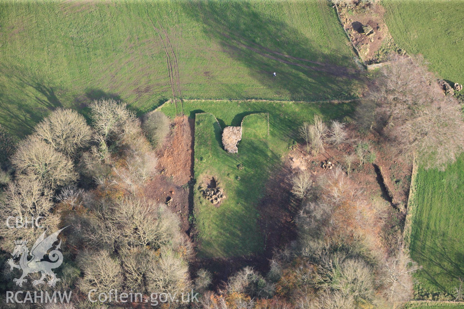 RCAHMW colour oblique photograph of Tinkinswood Chambered Cairn. Taken by Toby Driver on 17/11/2011.