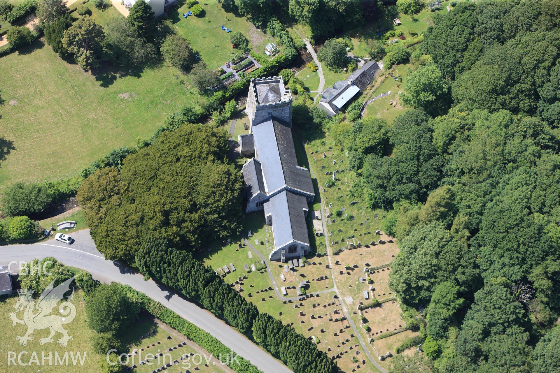 RCAHMW colour oblique photograph of St Brynach's Church, Nevern. Taken by Toby Driver and Oliver Davies on 28/06/2011.