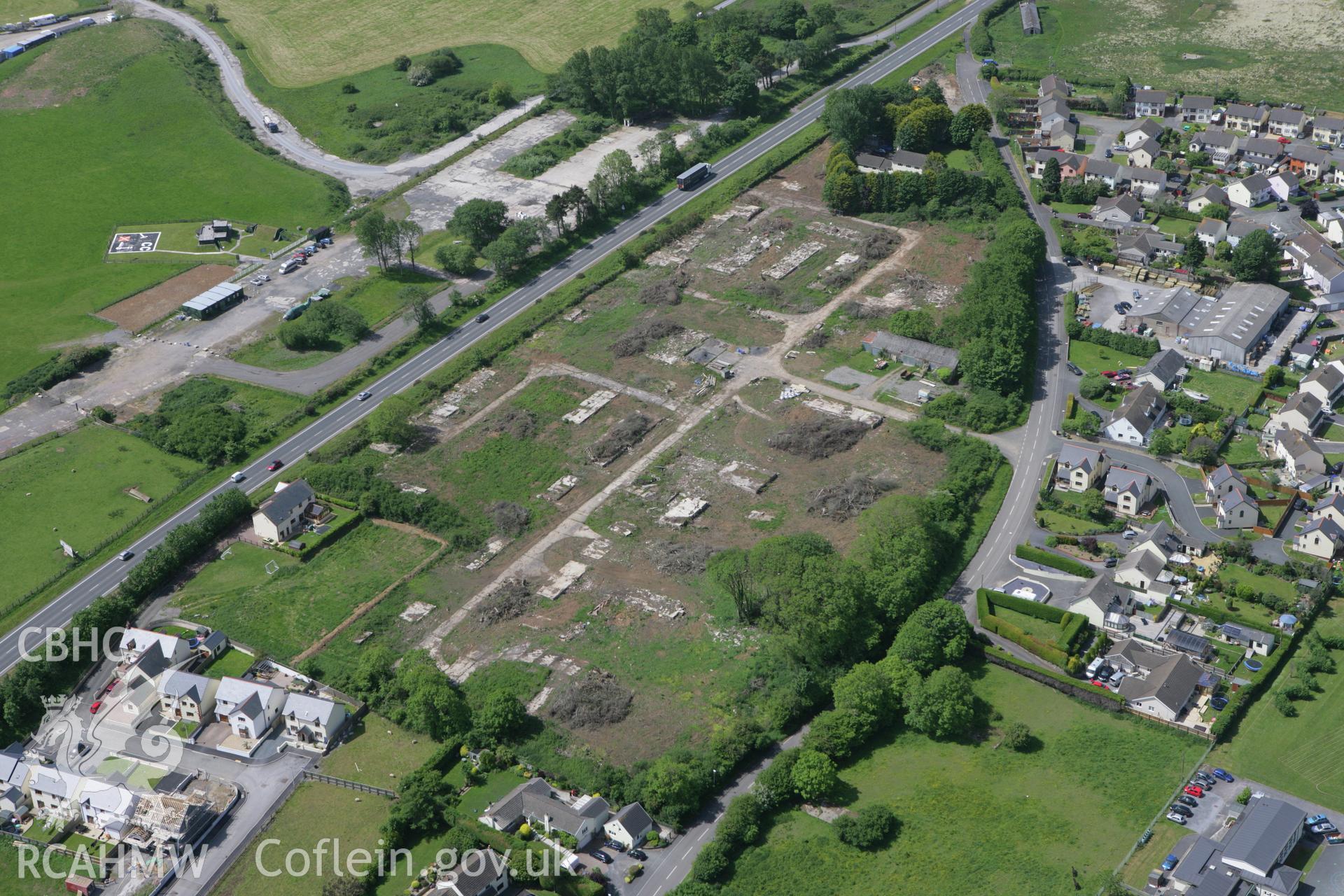 RCAHMW colour oblique photograph of Carew Cheriton airfield. Taken by Toby Driver on 24/05/2011.