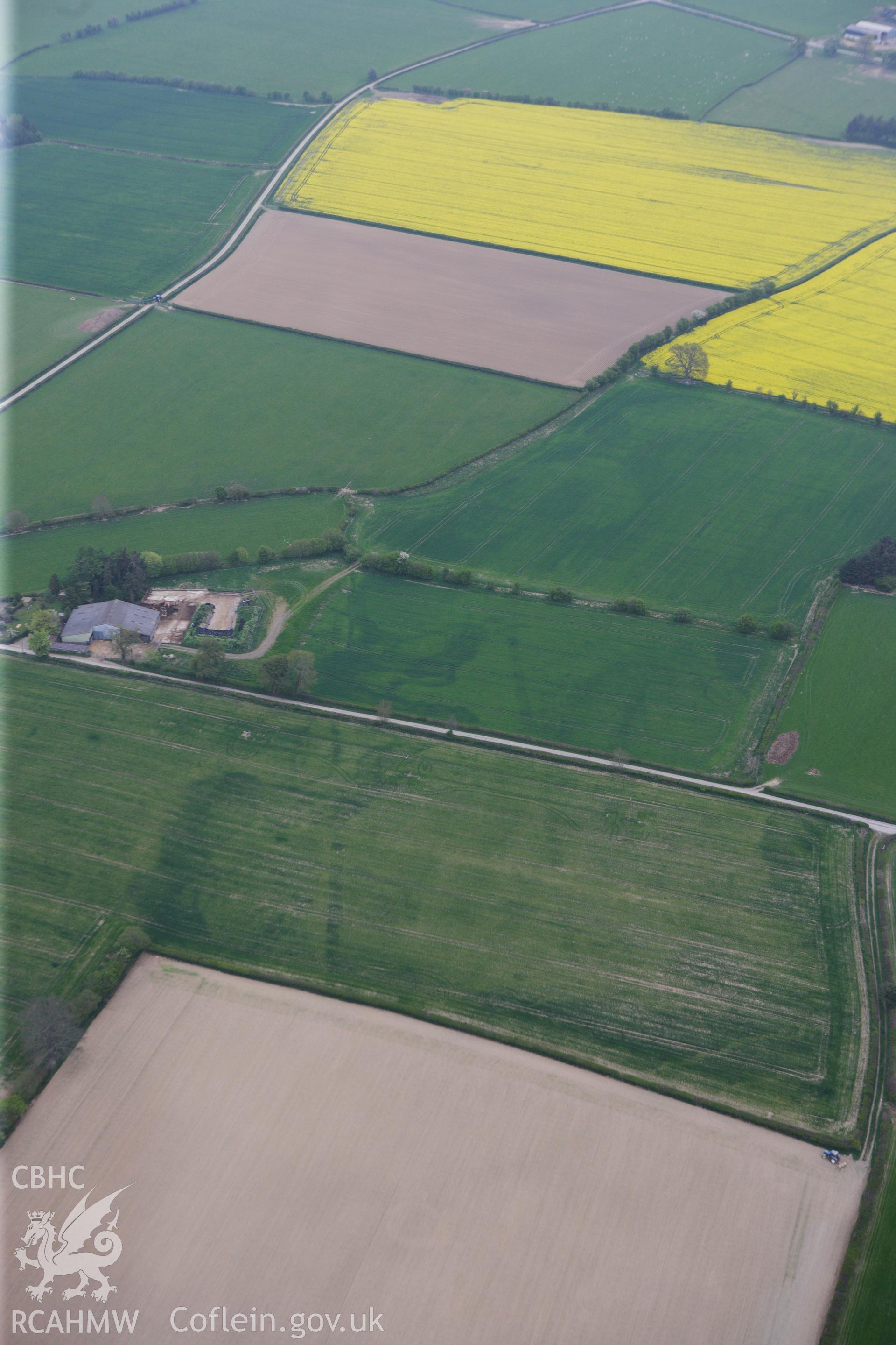 RCAHMW colour oblique photograph of Hindwell cursus, at Four Stones. Taken by Toby Driver on 26/04/2011.