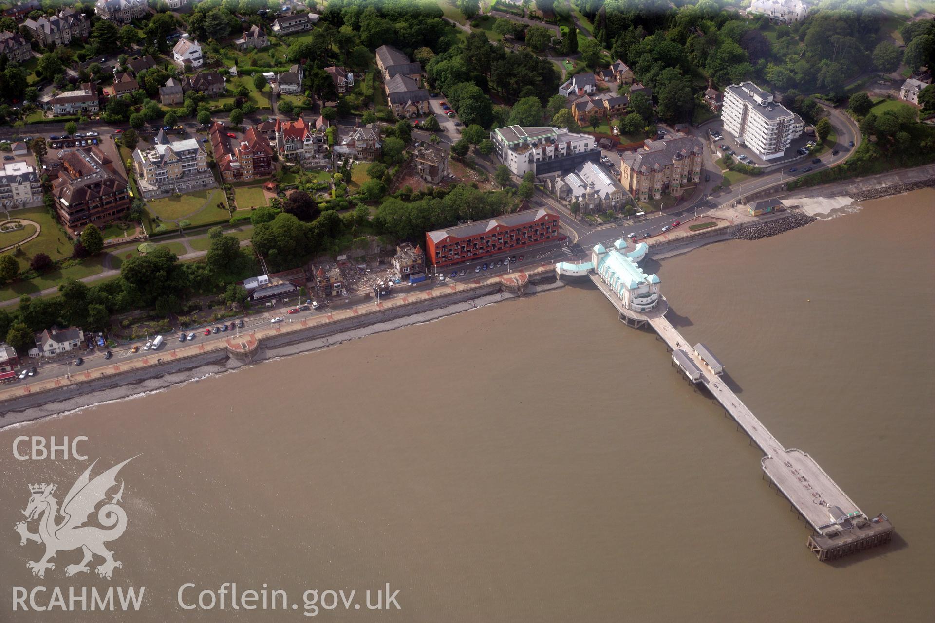 RCAHMW colour oblique photograph of Penarth Pier. Taken by Toby Driver on 13/06/2011.