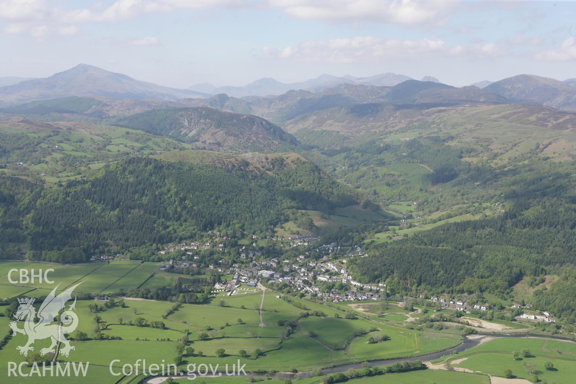 RCAHMW colour oblique photograph of Trefriw, from the east. Taken by Toby Driver on 03/05/2011.