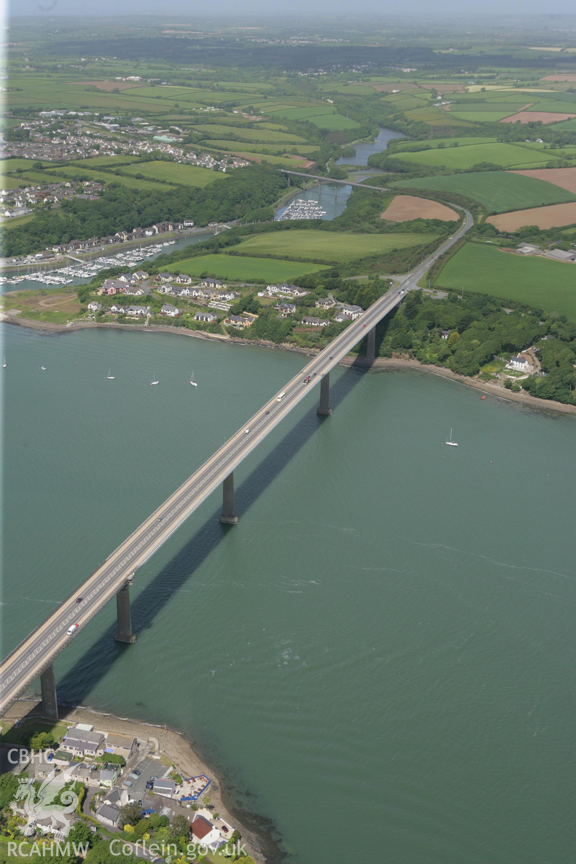 RCAHMW colour oblique photograph of Cleddau Bridge. Taken by Toby Driver on 24/05/2011.