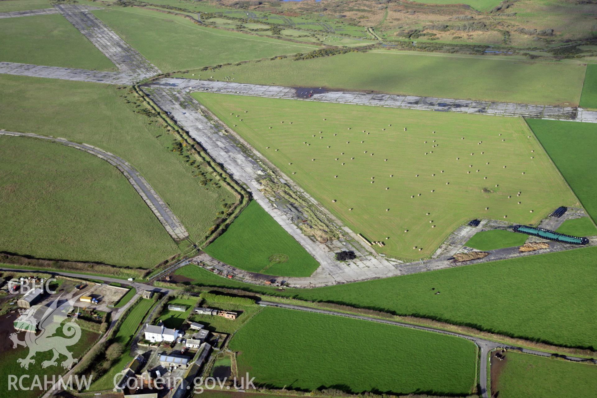 RCAHMW colour oblique photograph of St Davids Airfirld, viewed from the south. Taken by O. Davies & T. Driver on 22/11/2013.