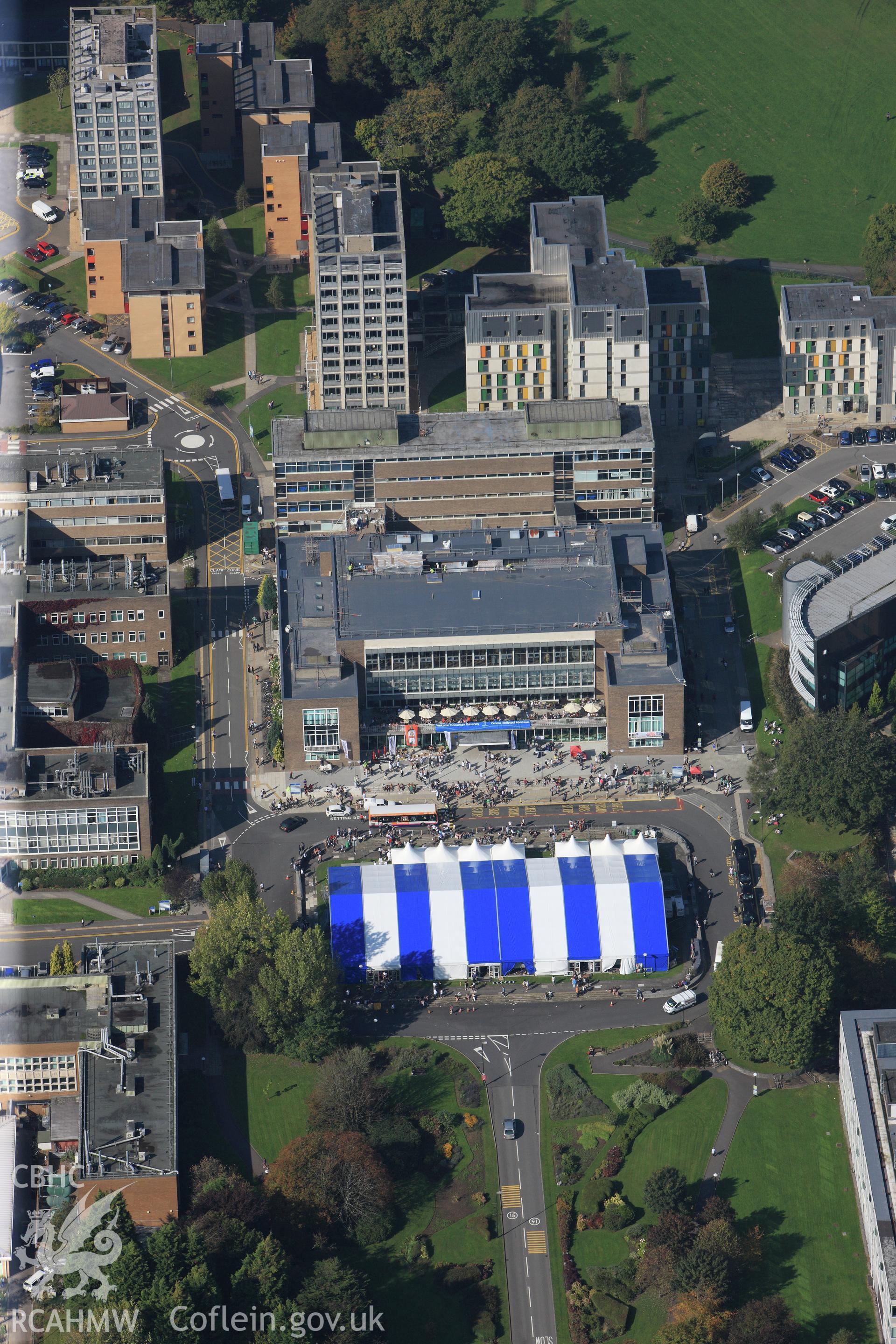 RCAHMW colour oblique photograph of Swansea University. Taken by Toby Driver and Oliver Davies on 28/09/2011.