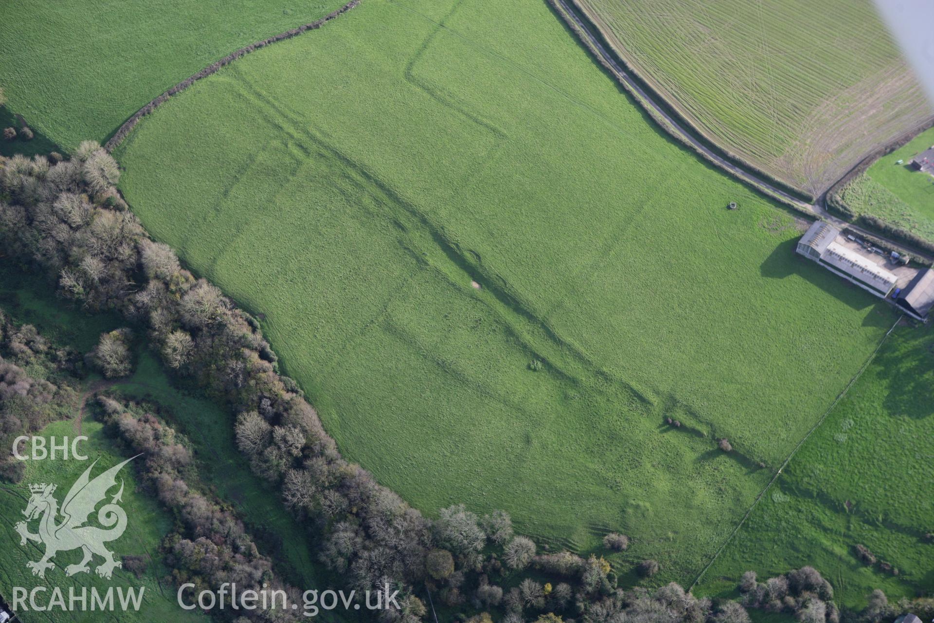 RCAHMW colour oblique photograph of St Athan, village earthworks. Taken by Toby Driver on 17/11/2011.