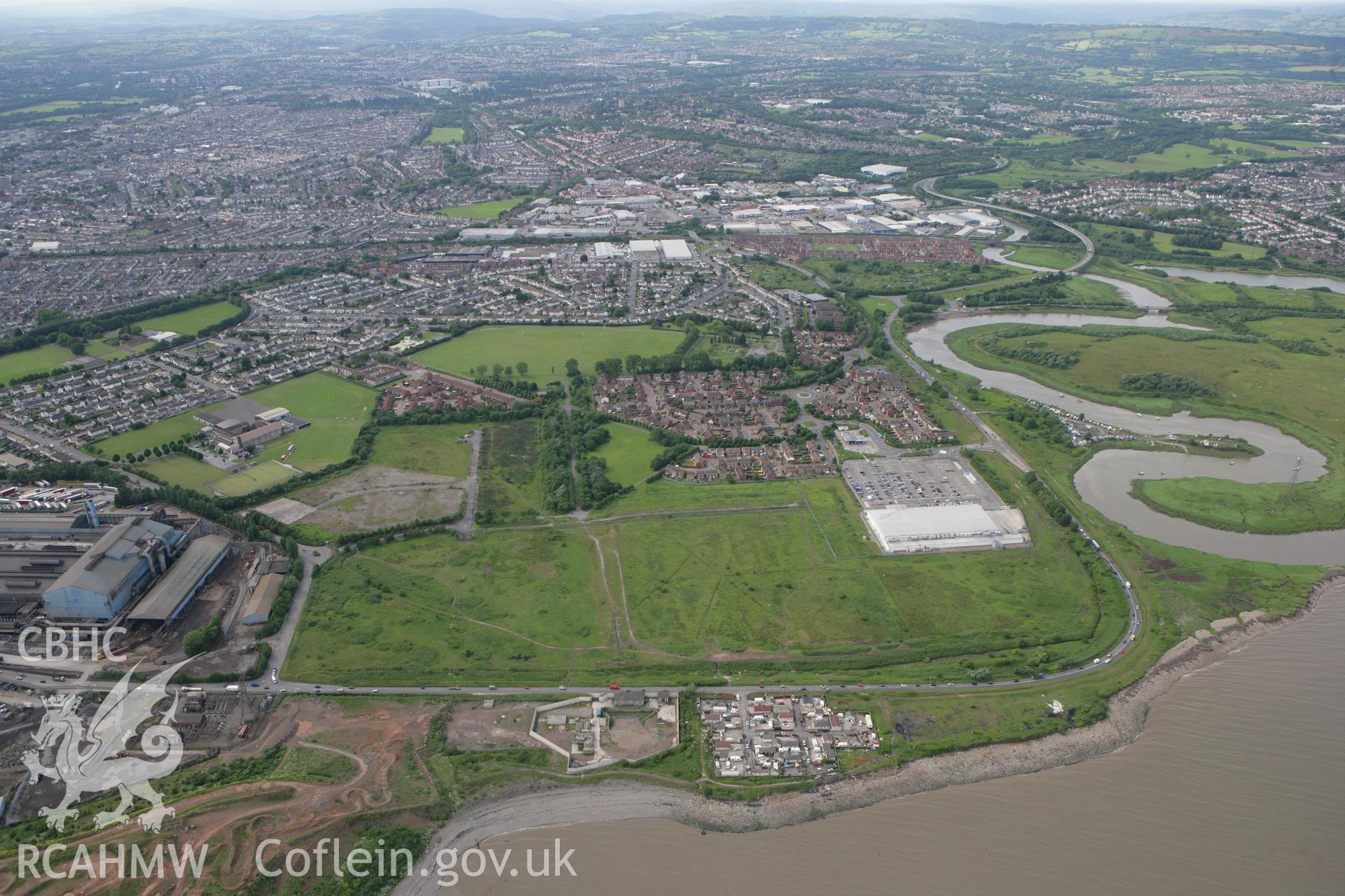 RCAHMW colour oblique photograph of Splott aerodrome. Taken by Toby Driver on 13/06/2011.