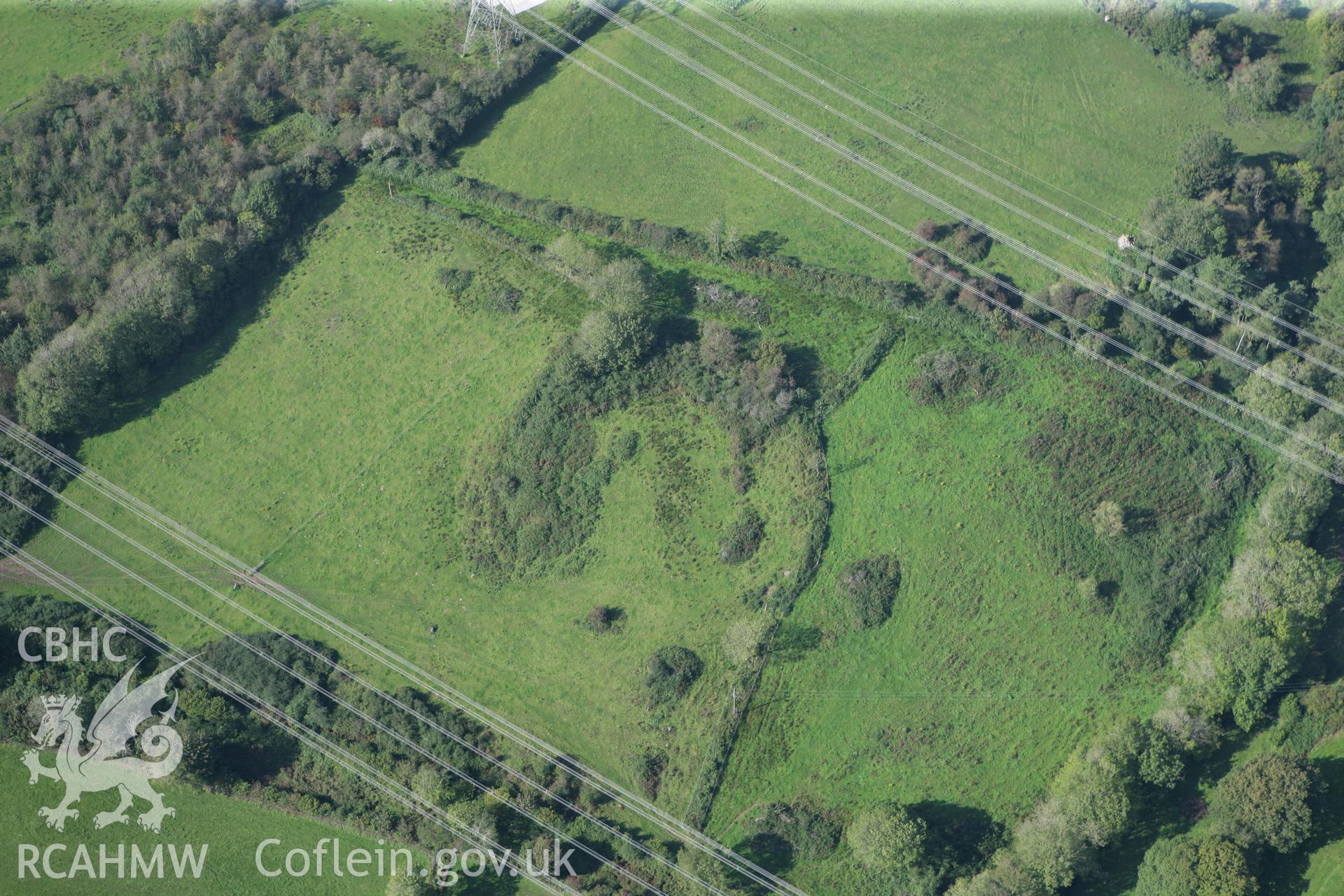 RCAHMW colour oblique photograph of Longstone Camp, viewed from the south-south-east. Taken by Toby Driver and Oliver Davies on 28/09/2011.