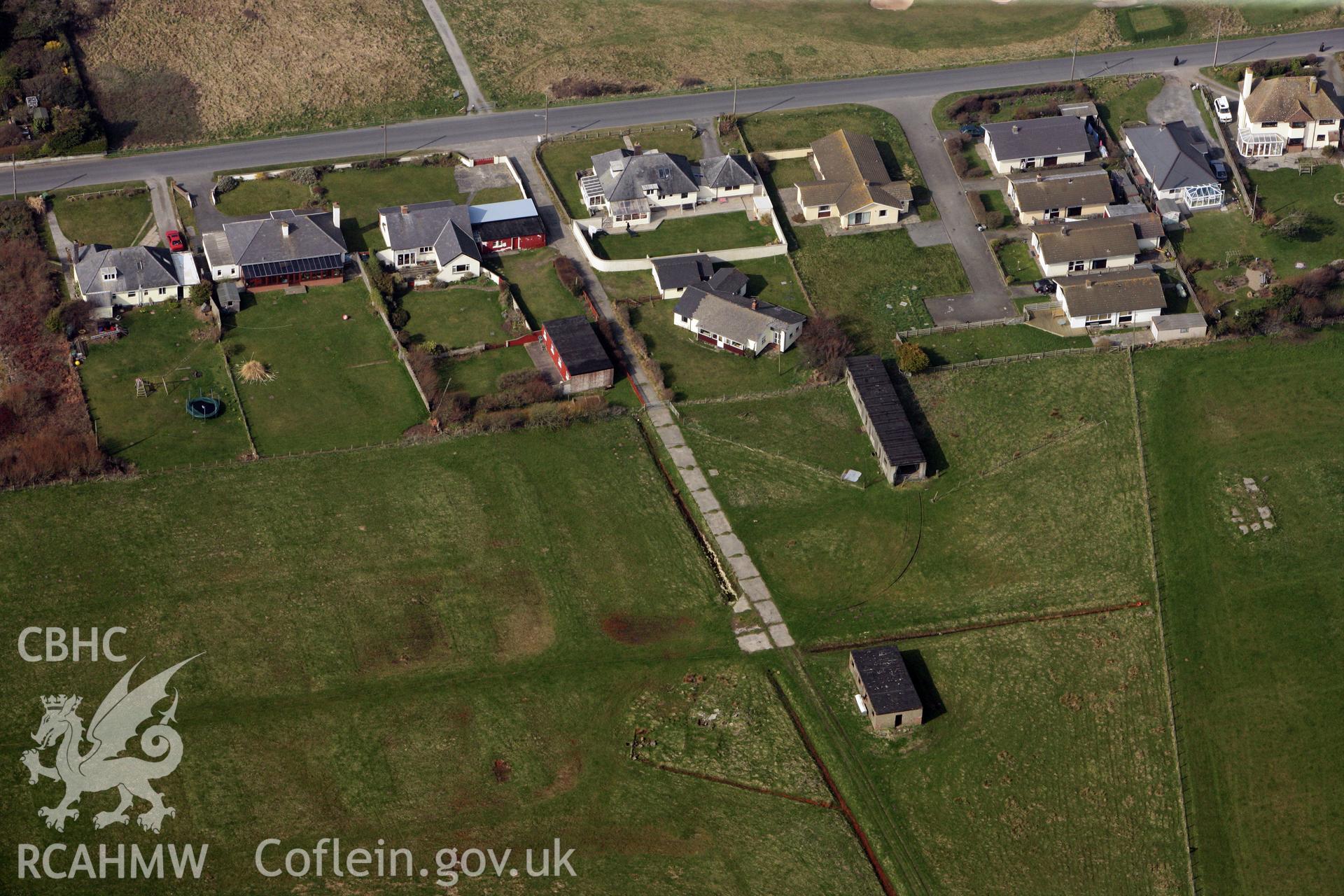 RCAHMW colour oblique photograph of Ministry of Supply Experimental Establishment Anti-aircraft, Ynyslas. Taken by Toby Driver on 25/03/2011.