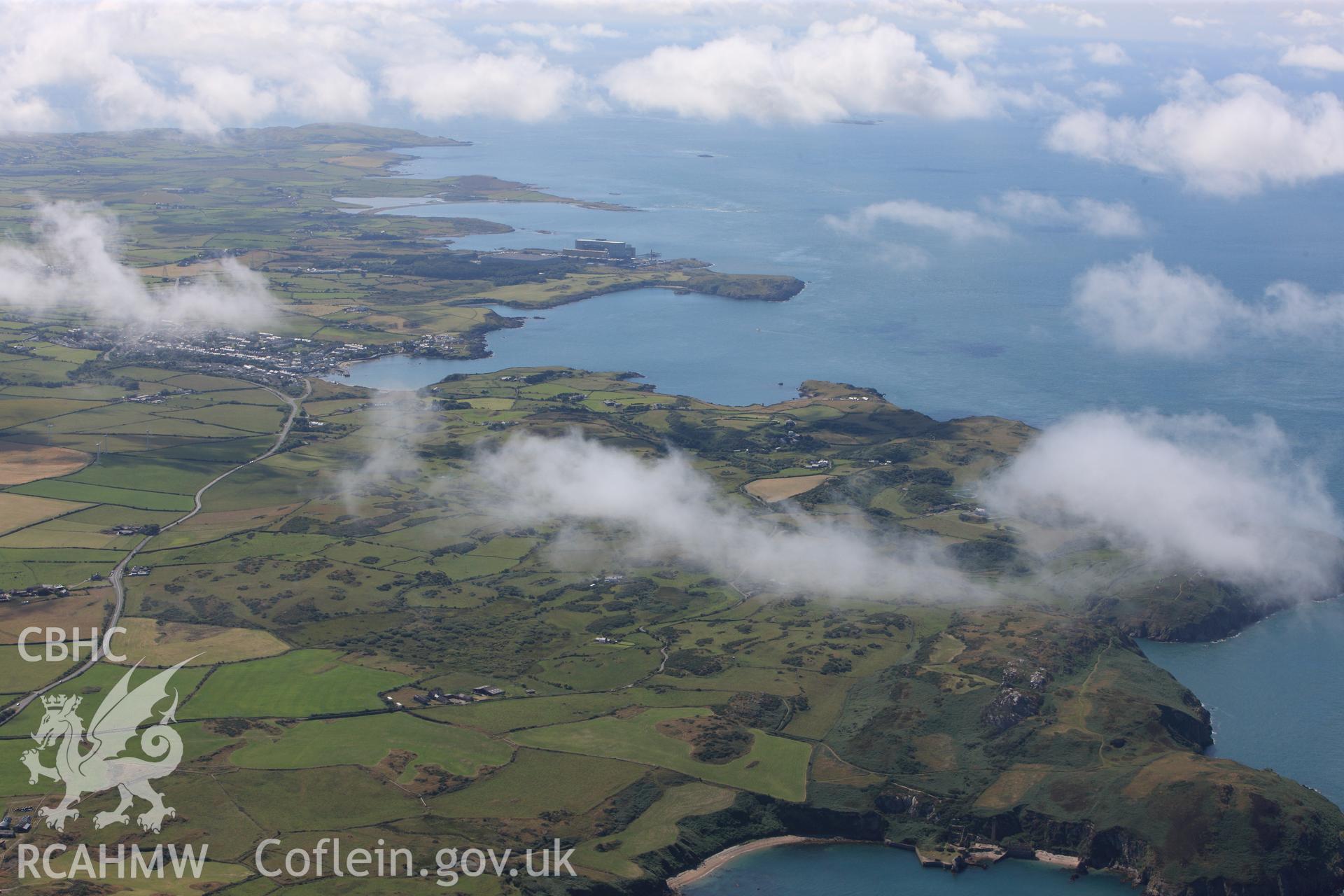 RCAHMW colour oblique photograph of Porthwen Brickworks, high view from east with cloud. Taken by Toby Driver on 20/07/2011.