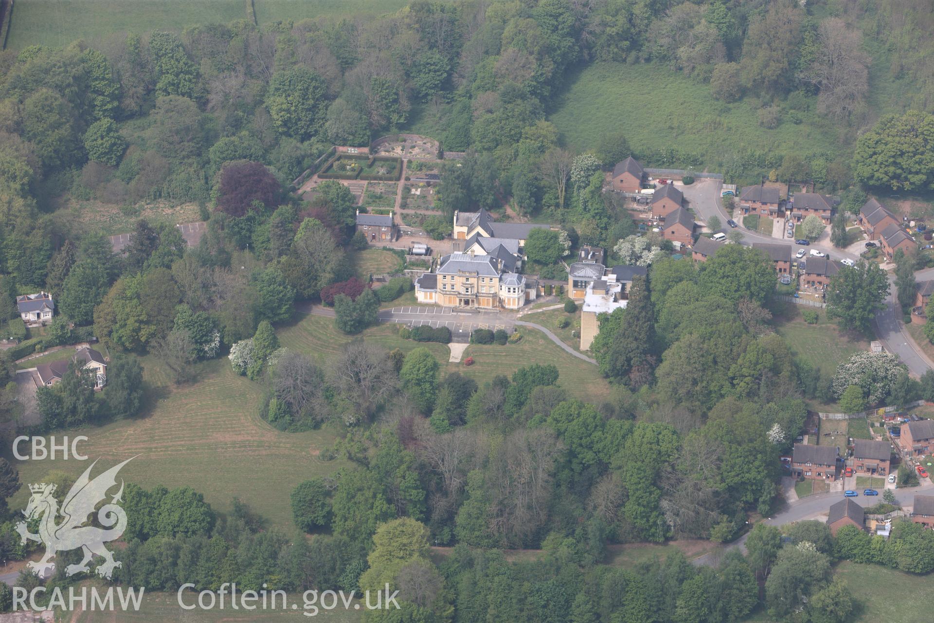 RCAHMW colour oblique photograph of The Hill residential college. Taken by Toby Driver on 26/04/2011.