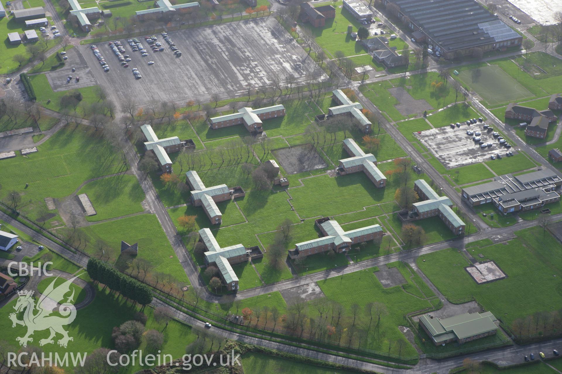 RCAHMW colour oblique photograph of St Athan Airfield, RAF St Athan. Taken by Toby Driver on 17/11/2011.