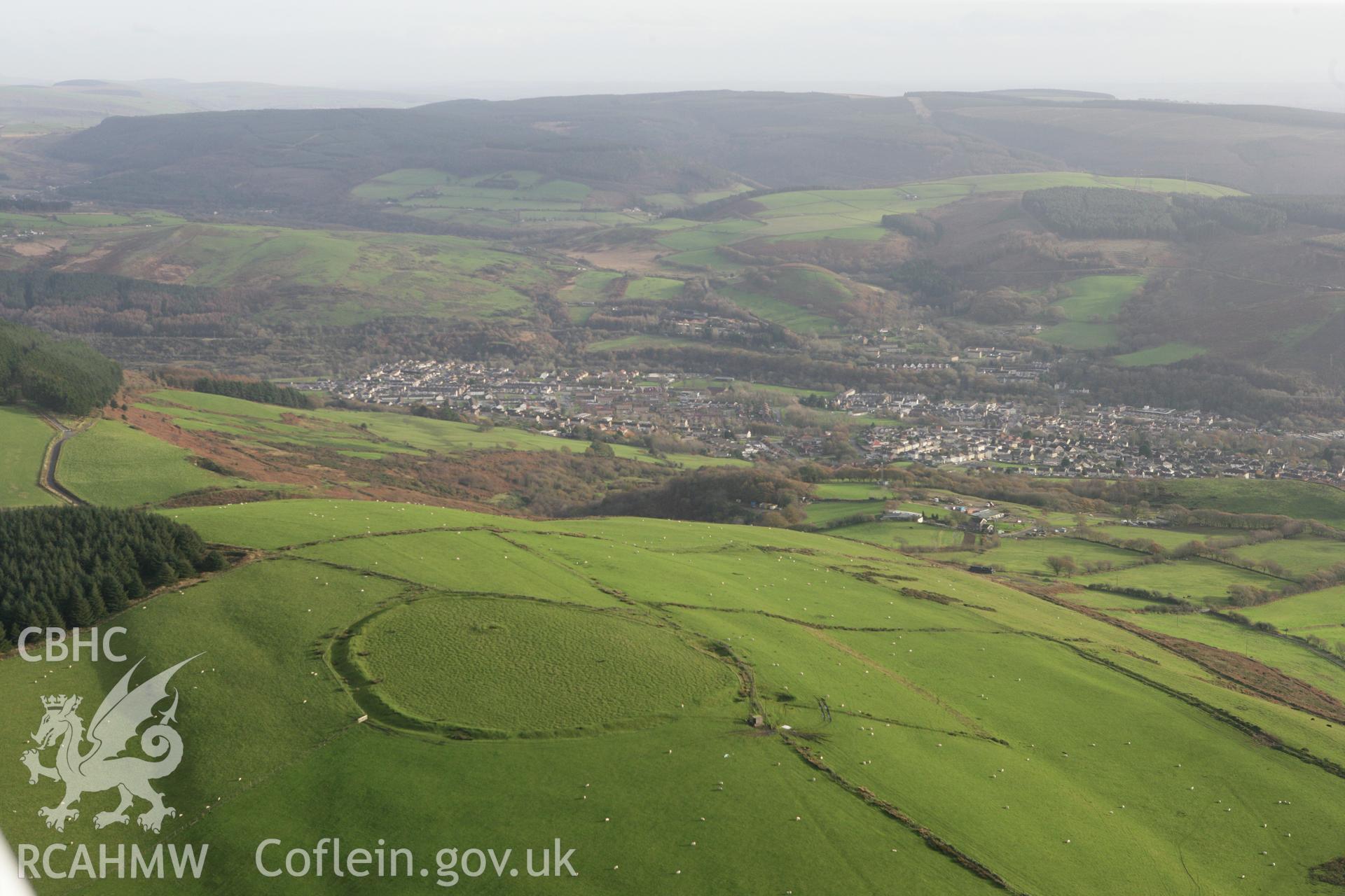 RCAHMW colour oblique photograph of Buarth-y-Gaer (Mynydd-y-Gaer). Taken by Toby Driver on 17/11/2011.