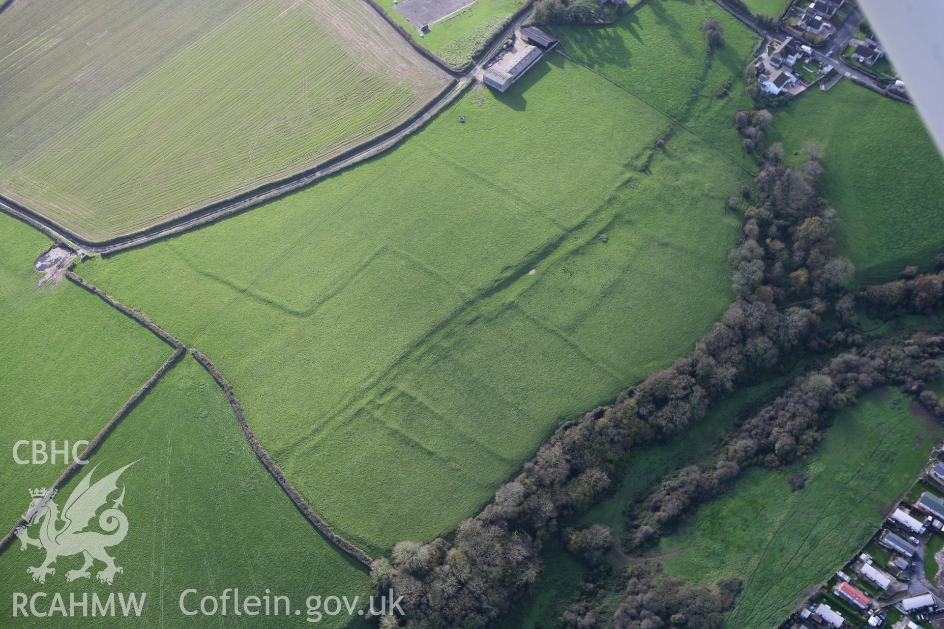 RCAHMW colour oblique photograph of St Athan, village earthworks. Taken by Toby Driver on 17/11/2011.