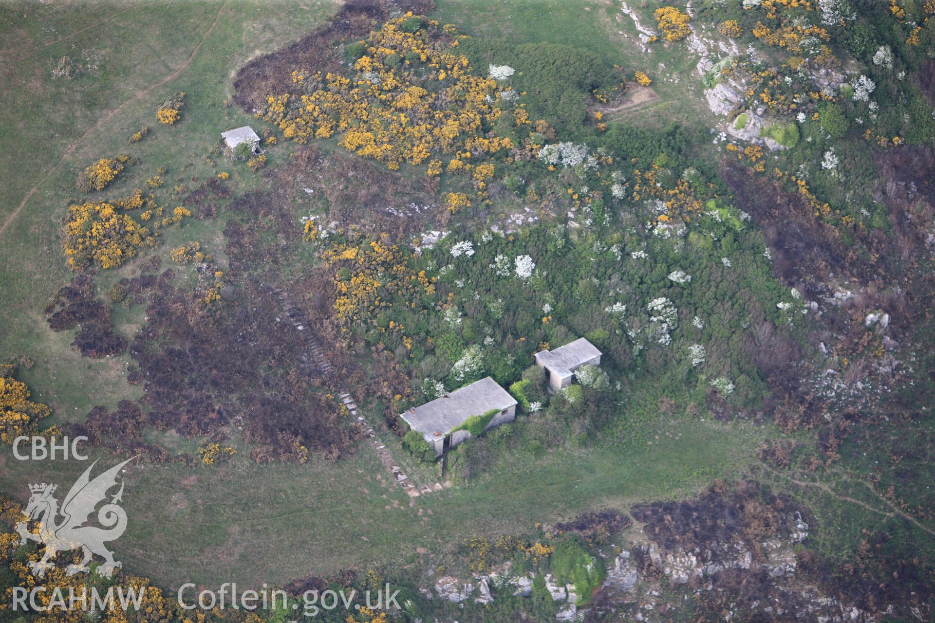 RCAHMW colour oblique photograph of Oxwich Point radar stati. Taken by Toby Driver and Oliver Davies on 04/05/2011.