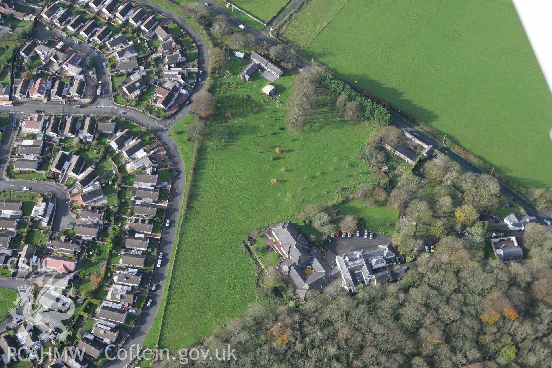 RCAHMW colour oblique photograph of Dan-y-Graig Roman Villa. Taken by Toby Driver on 17/11/2011.